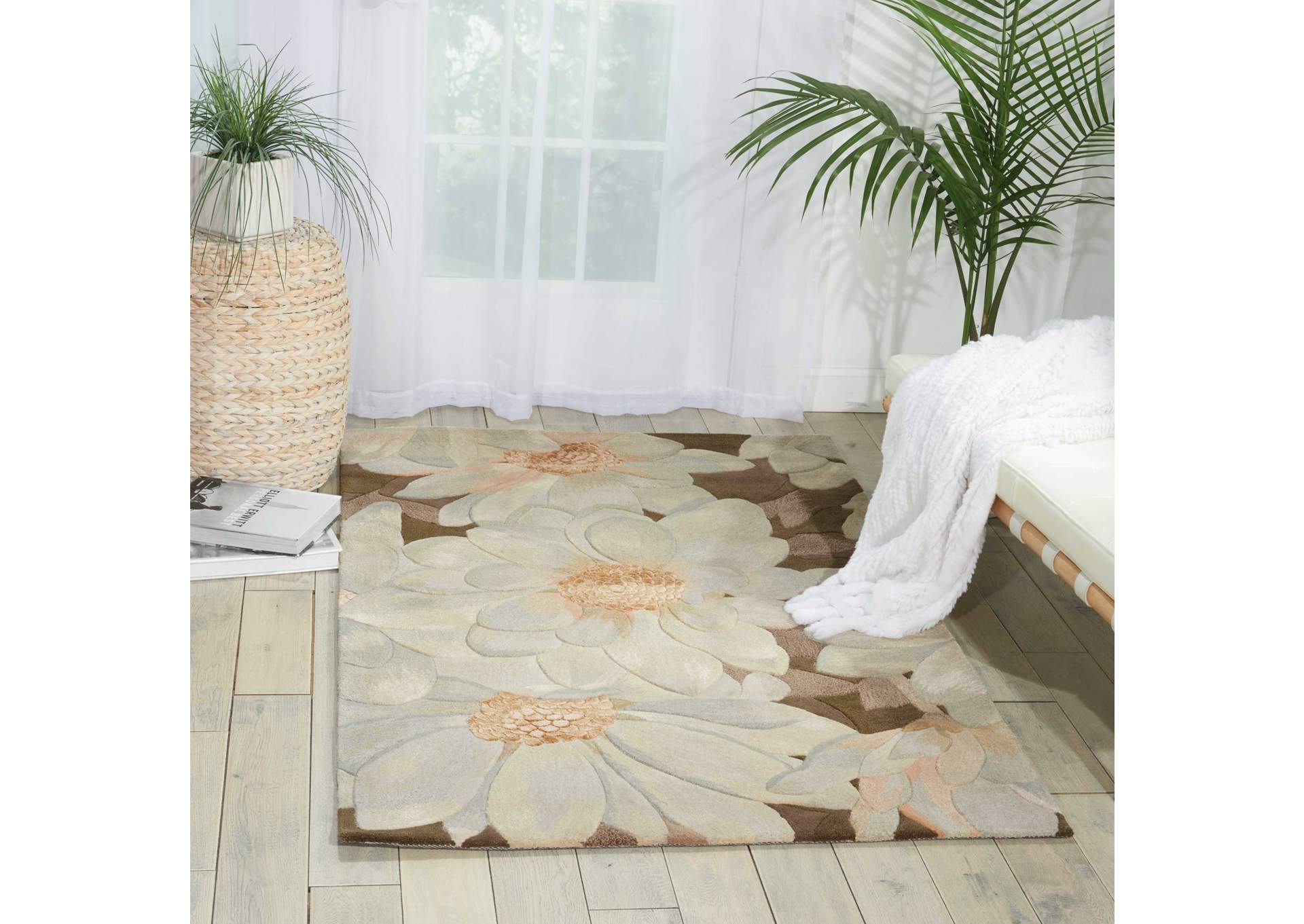 Nourison Tropics TS13 Brown 5'x8' Area Rug,Nourison