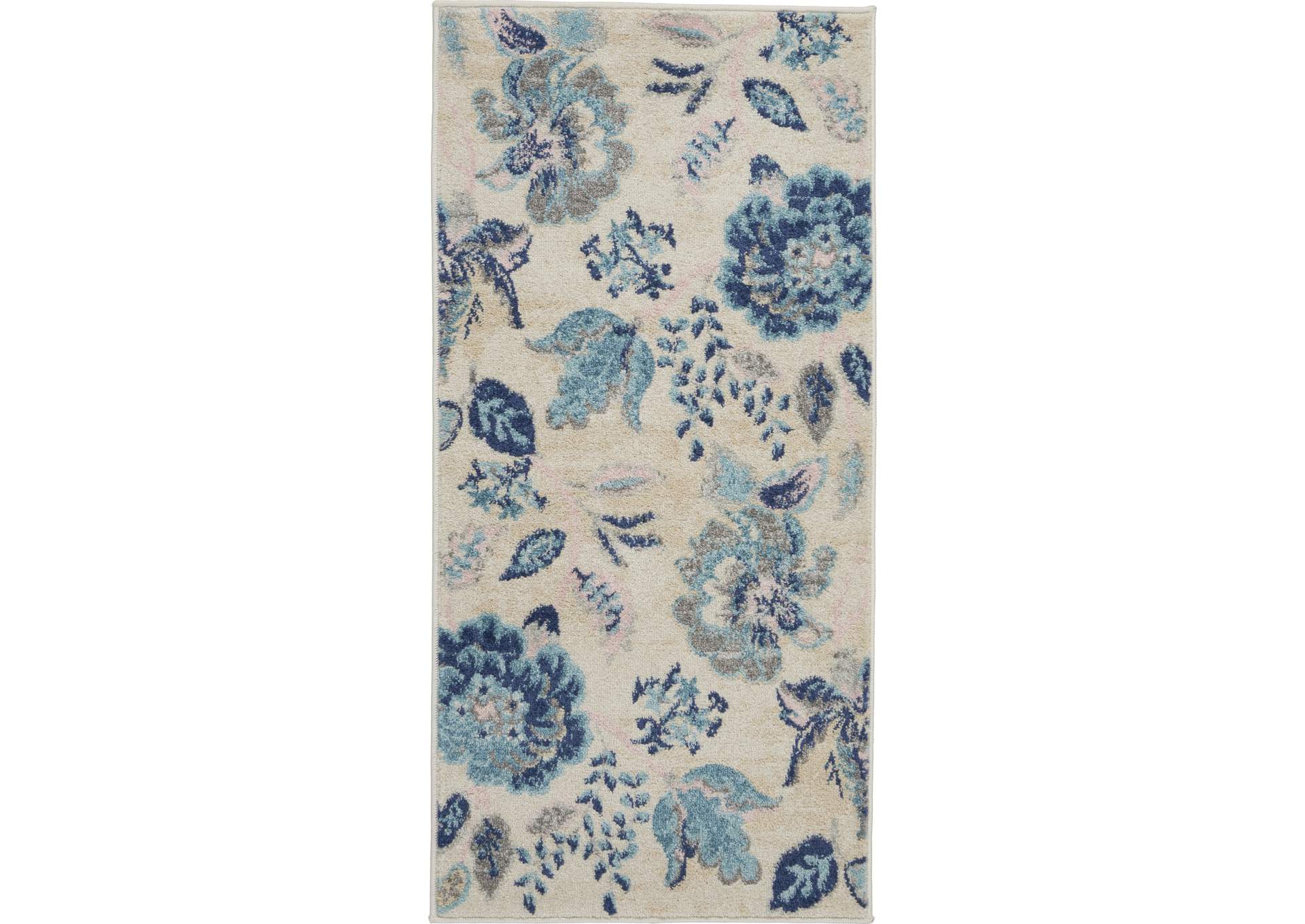 Nourison Tranquil 2'x4' Blue and White French Country Small Rug,Nourison
