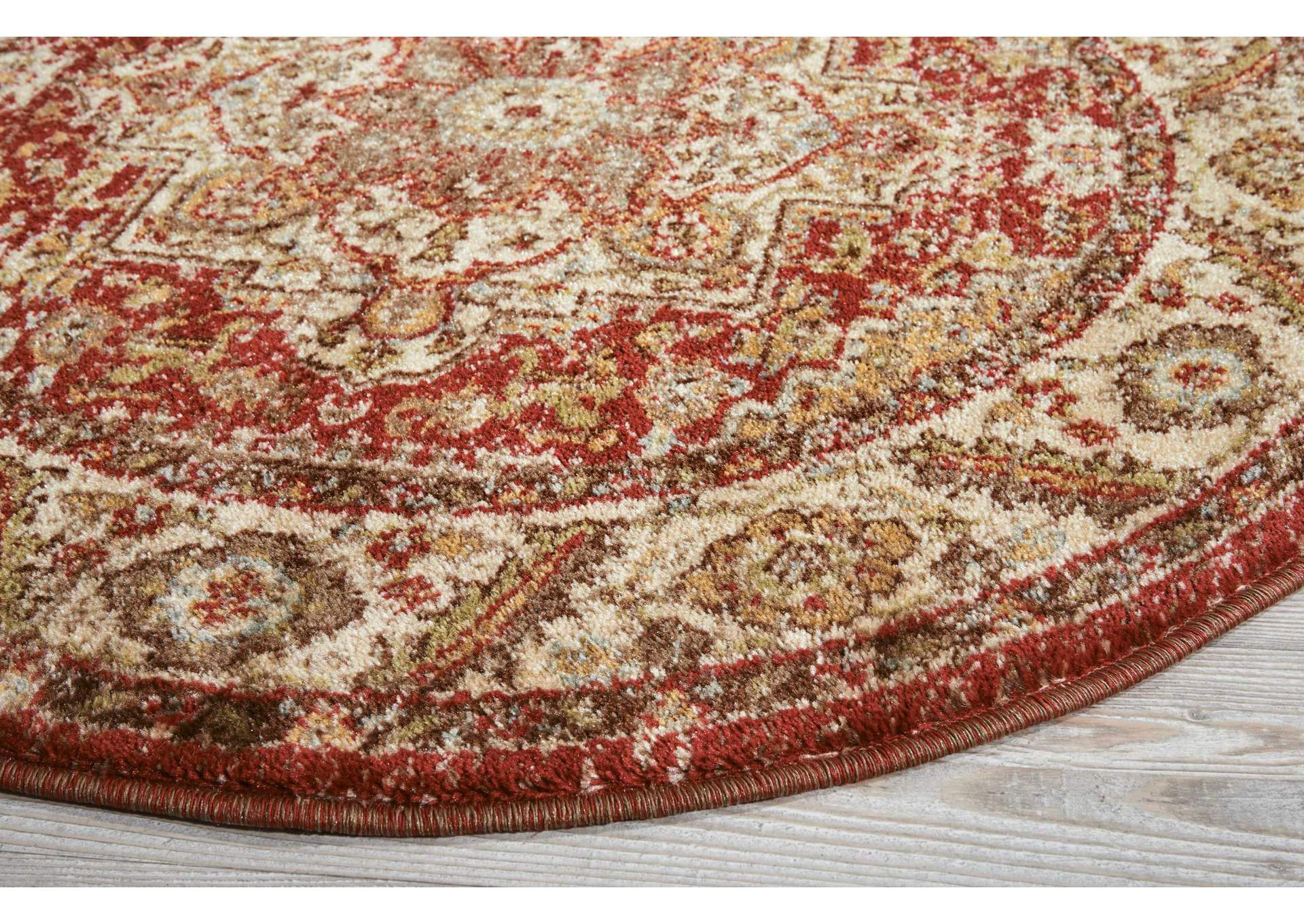 Nourison Delano DEL05 Red 3' Round Area Rug,Nourison