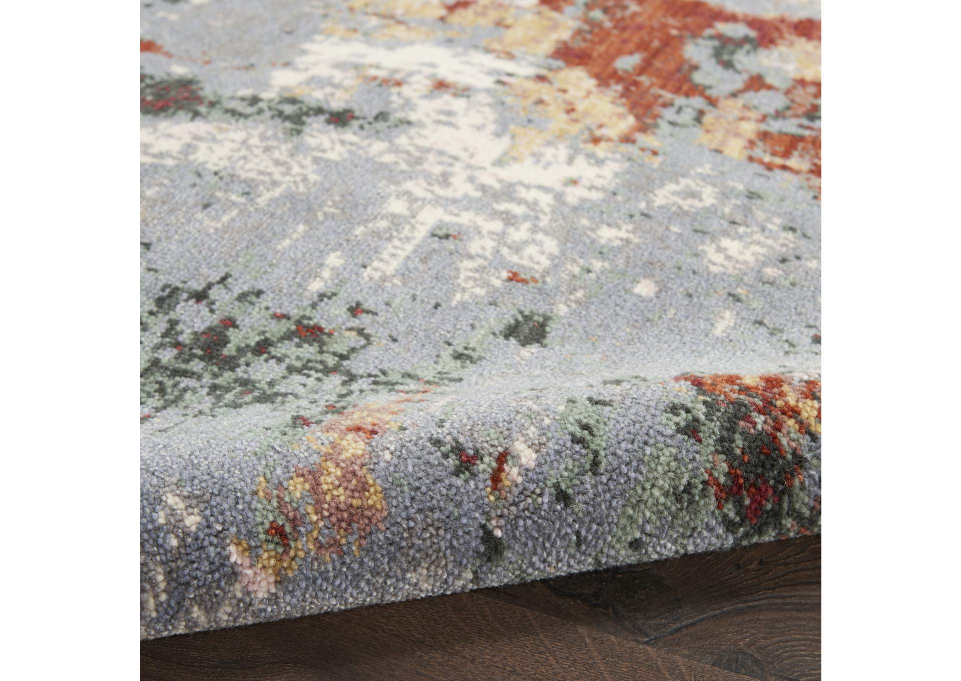 Nourison Artworks ATW01 Grey and Red 8'x10' Abstract Area Rug,Nourison