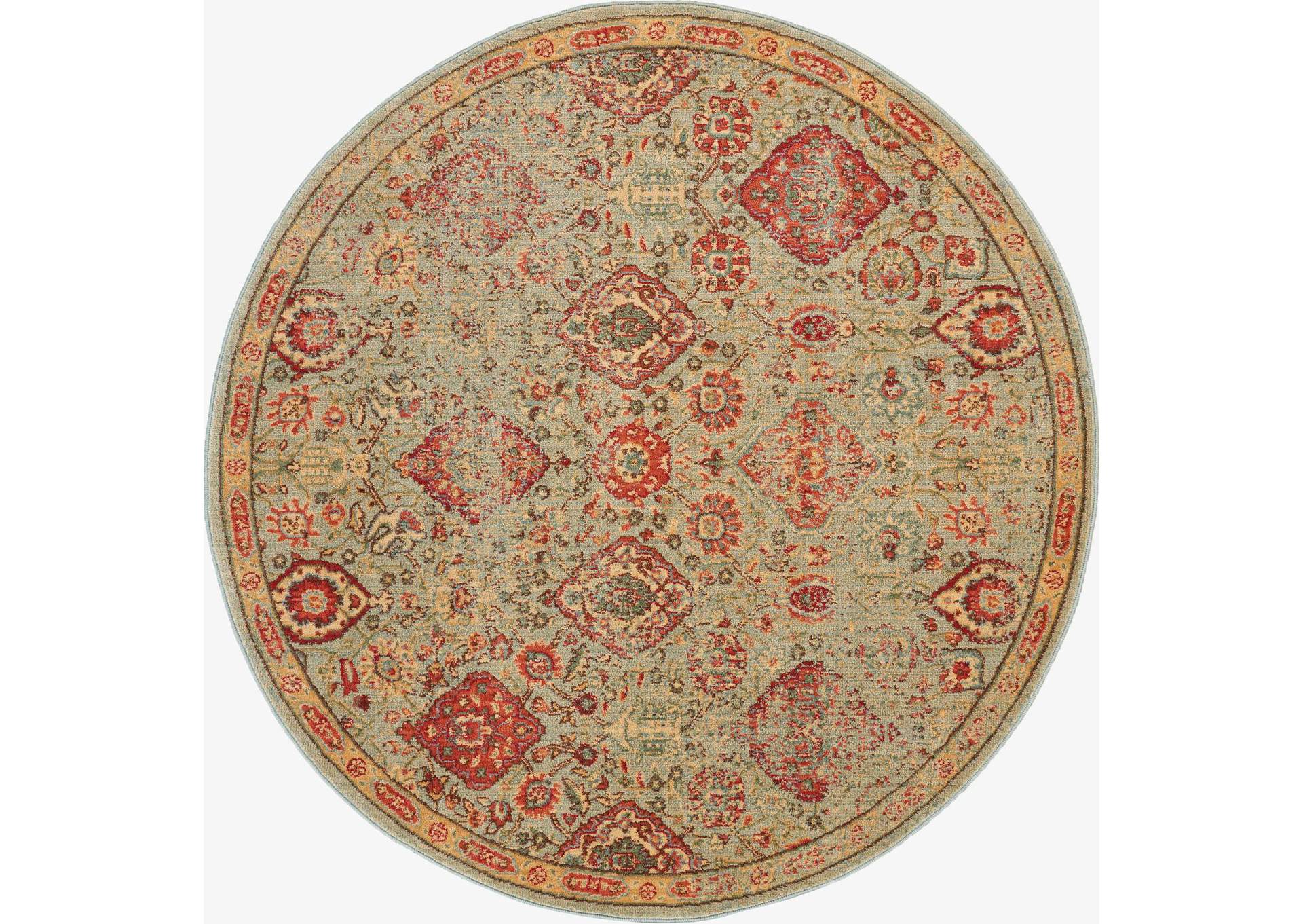 Nourison Somerset ST90 Light Green 6' Round Oriental Area Rug,Nourison