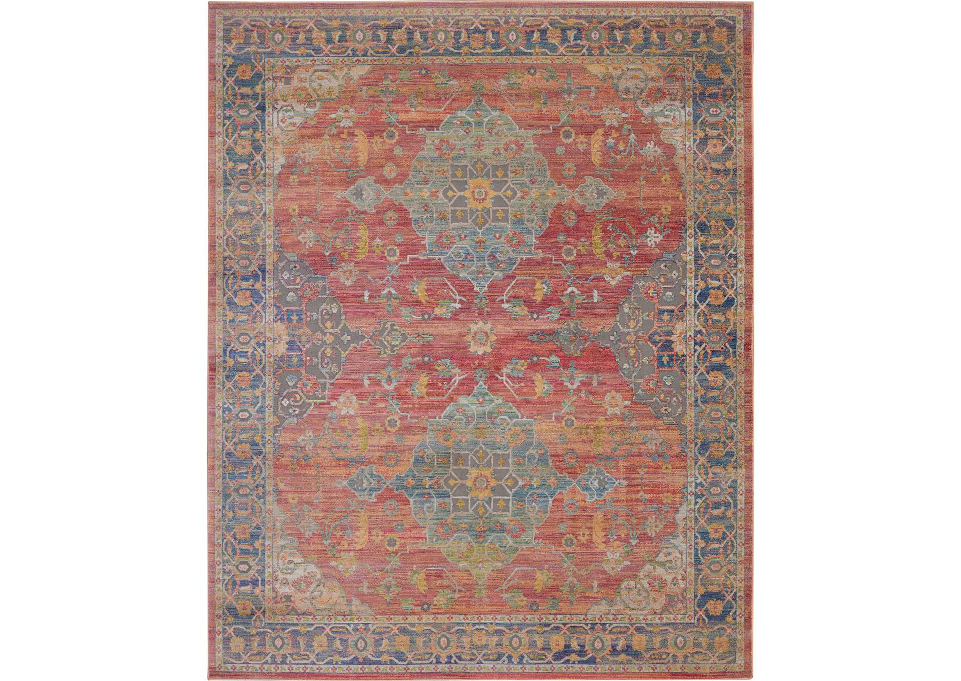 Nourison Ankara Global ANR01 Multicolor 8'x10' Large Low-pile Rug,Nourison