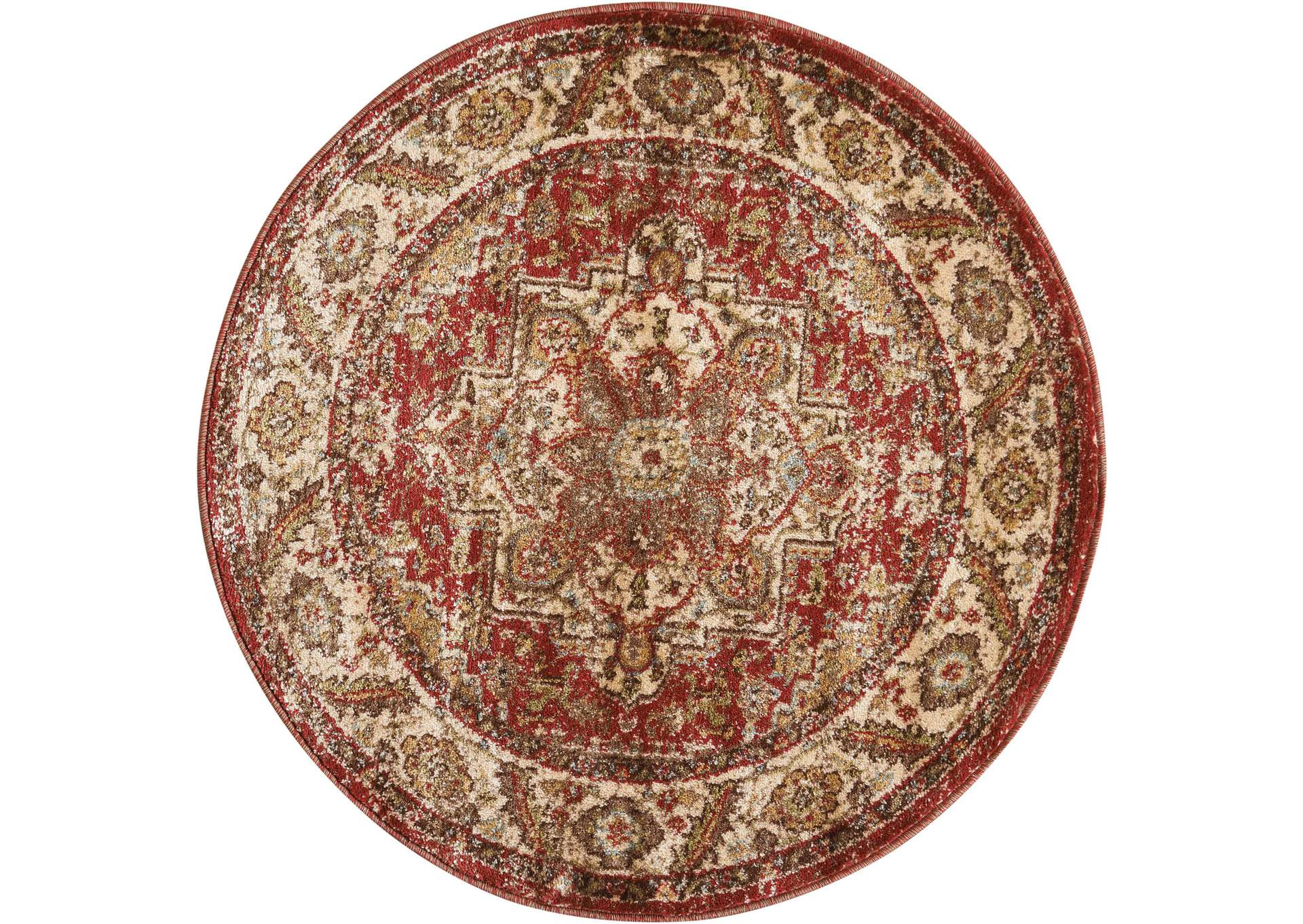 Nourison Delano DEL05 Red 3' Round Area Rug,Nourison