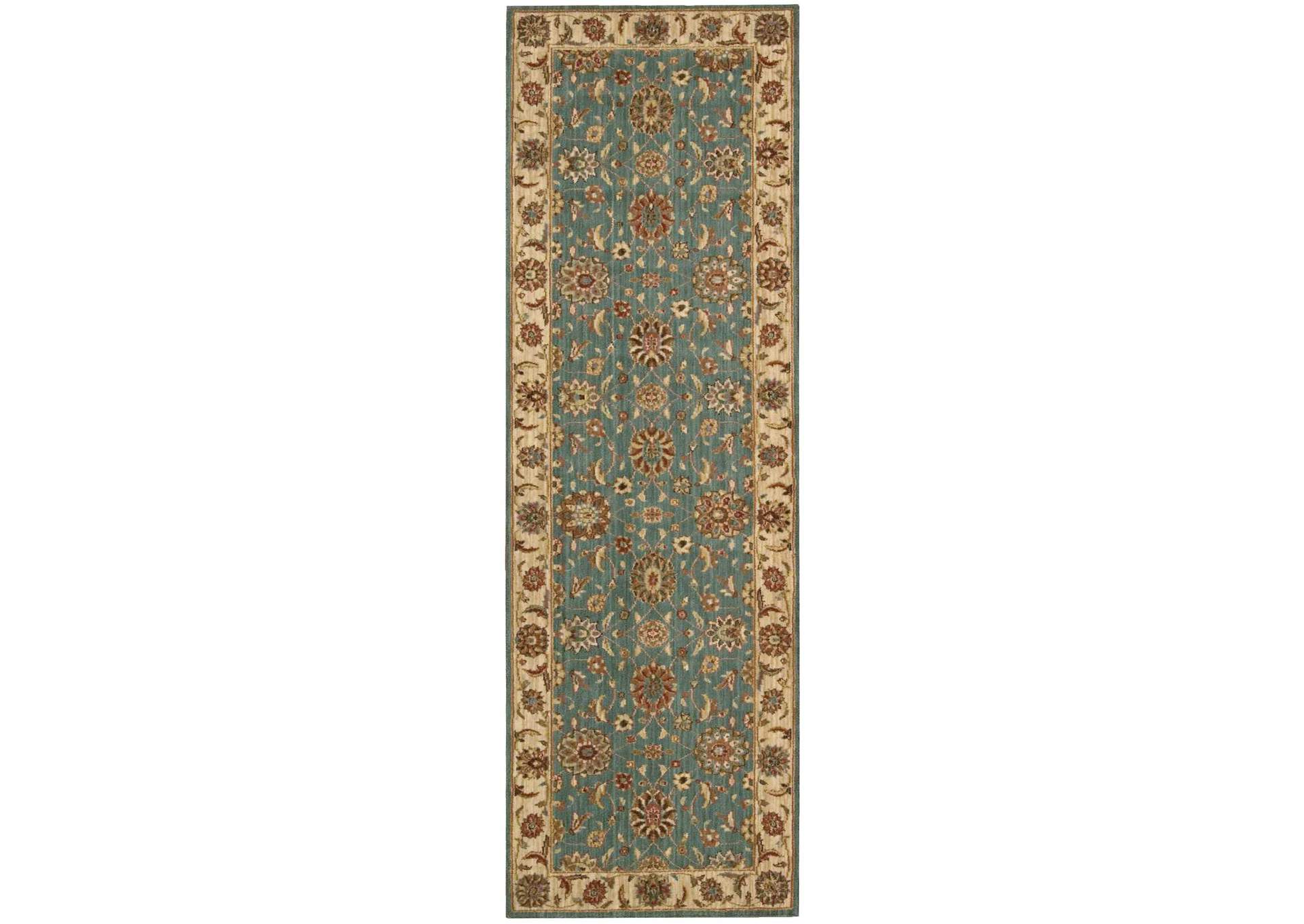 Nourison Living Treasures LI05 Blue 8' Runner Hallway Rug,Nourison