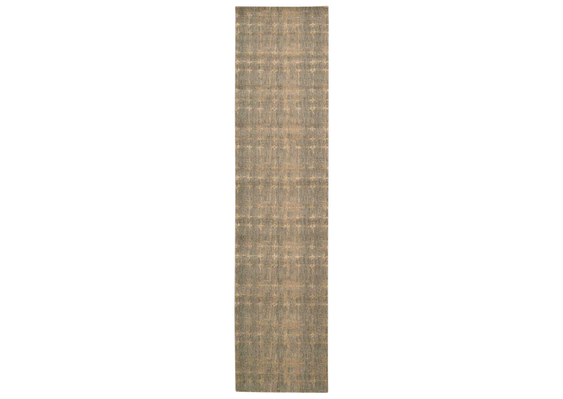 Nourison Silken Allure SLK07 Grey 10' Runner Hallway Rug,Nourison