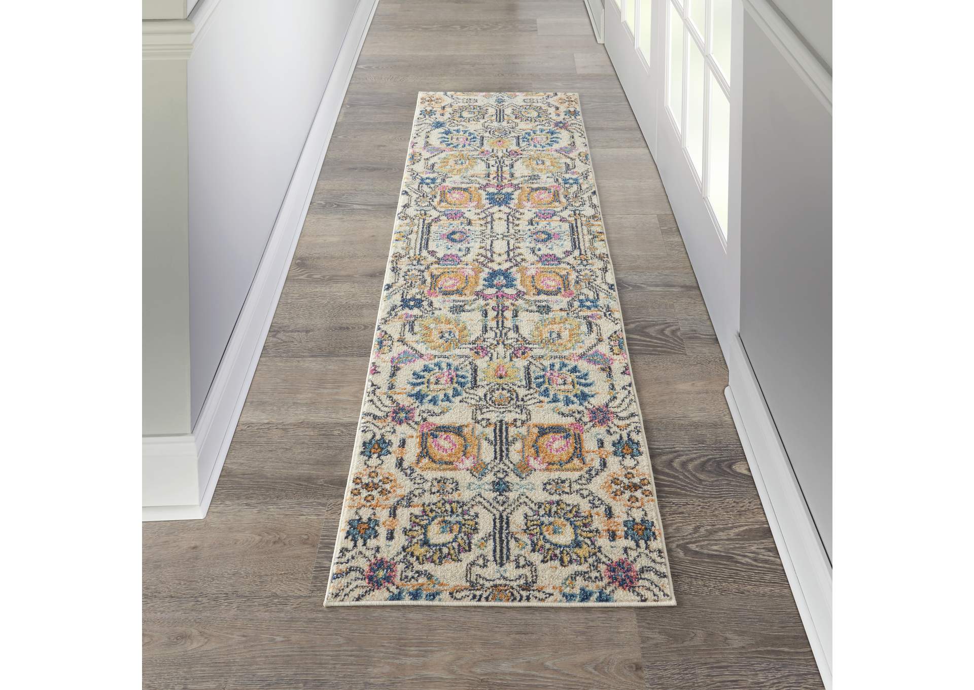 Nourison Passion 8' Runner Ivory Multicolor Area Rug,Nourison