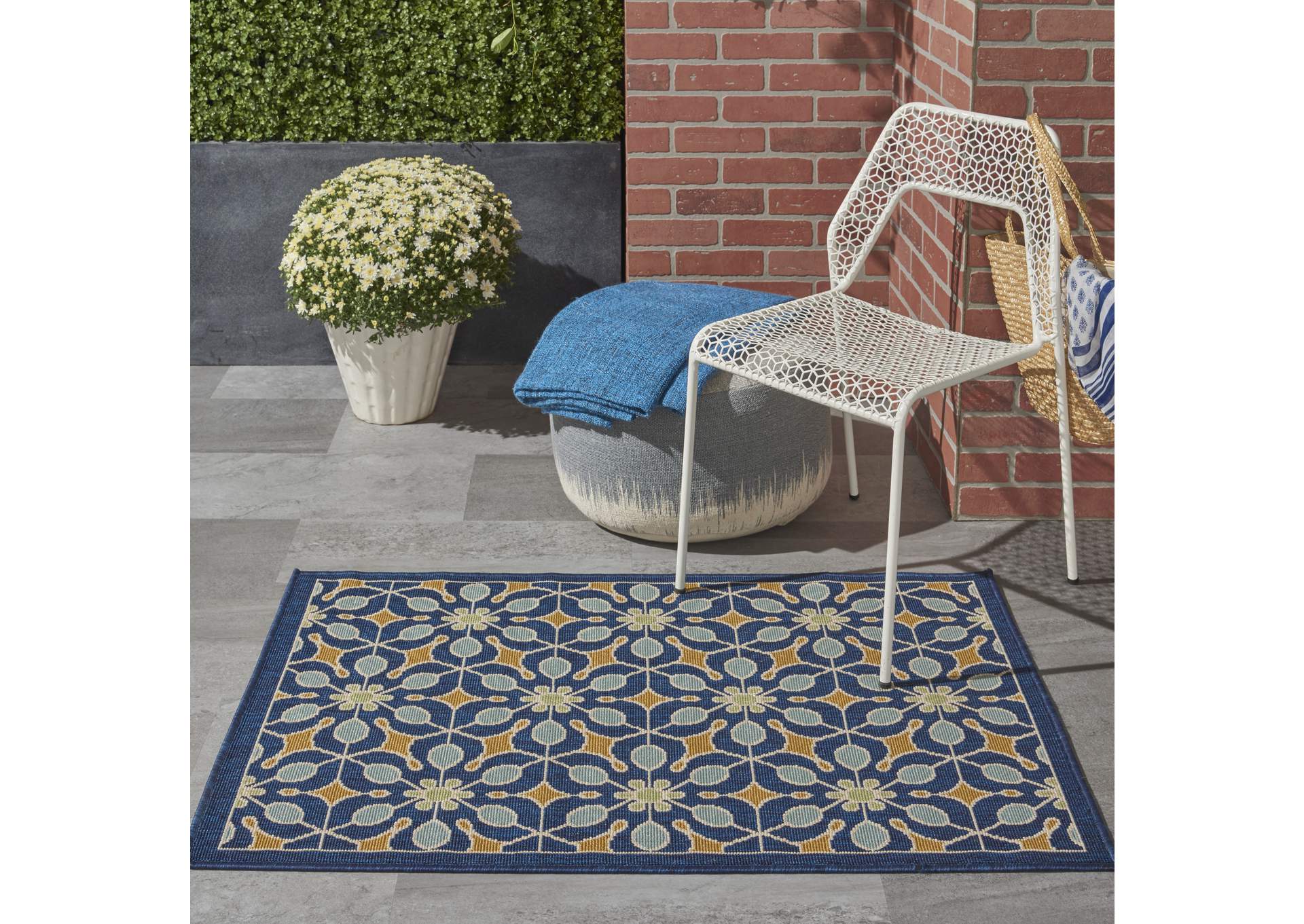 Nourison Caribbean CRB07 Navy Blue 3'x4' Area Rug,Nourison