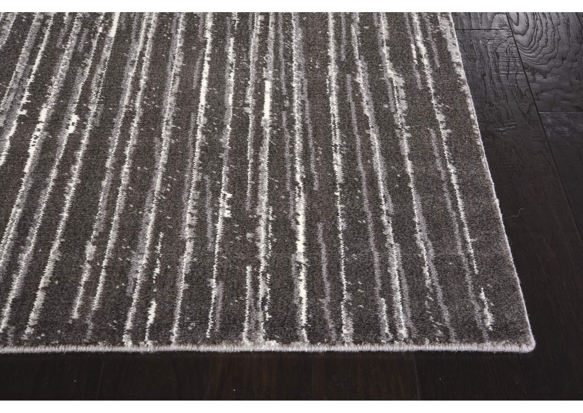 Nourison Twilight TWI14 Black and White 8'x10' Large Rug,Nourison