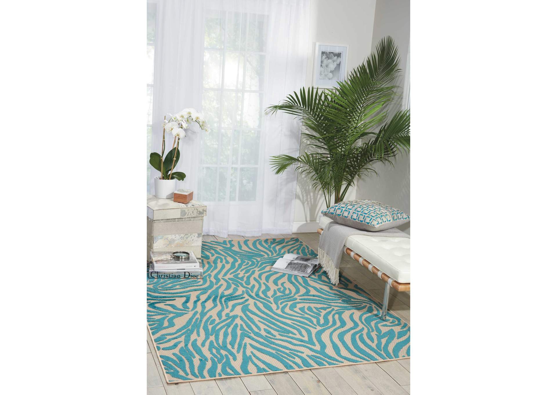 Nourison Aloha ALH04 Blue 10'x13' Oversized Indoor-outdoor Rug,Nourison