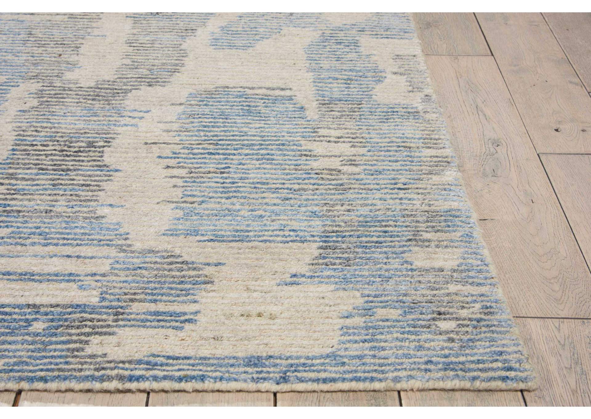 Nourison Ellora ELL01 Blue and Grey 9'x12' Oversized Handmade Rug,Nourison