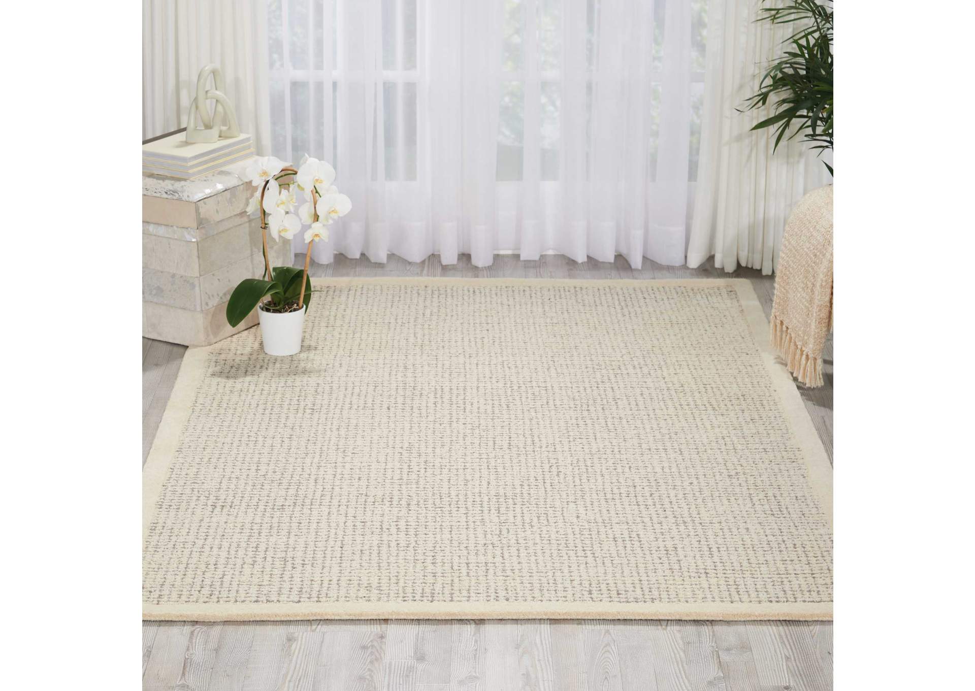 kathy ireland Home River Brook KI809 Grey and White 4'x6' Area Rug,Nourison