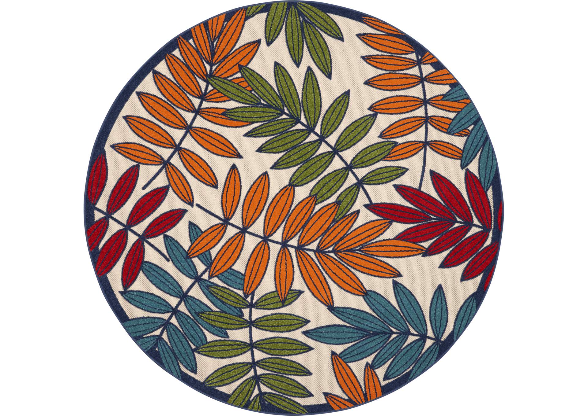 Nourison Aloha ALH18 Multicolor 8'xRound Indoor-outdoor Rug,Nourison