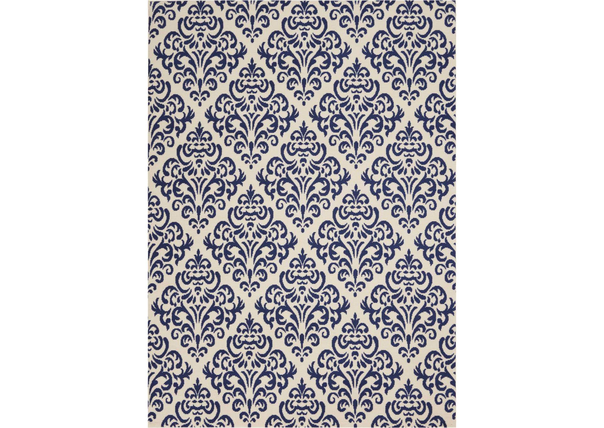 Nourison Grafix GRF06 Navy Blue and White 5'x7' Area Rug,Nourison