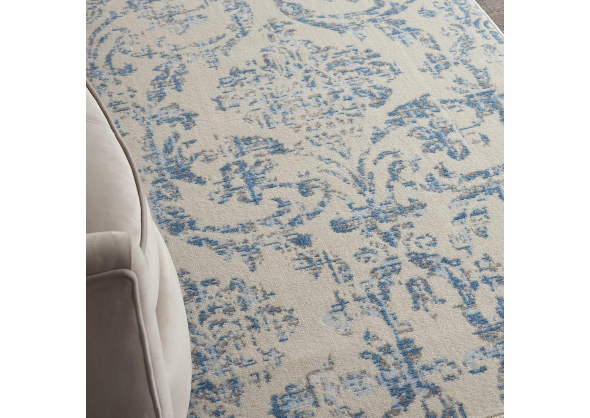 Nourison Jubilant 3'x5' White and Blue Area Rug,Nourison