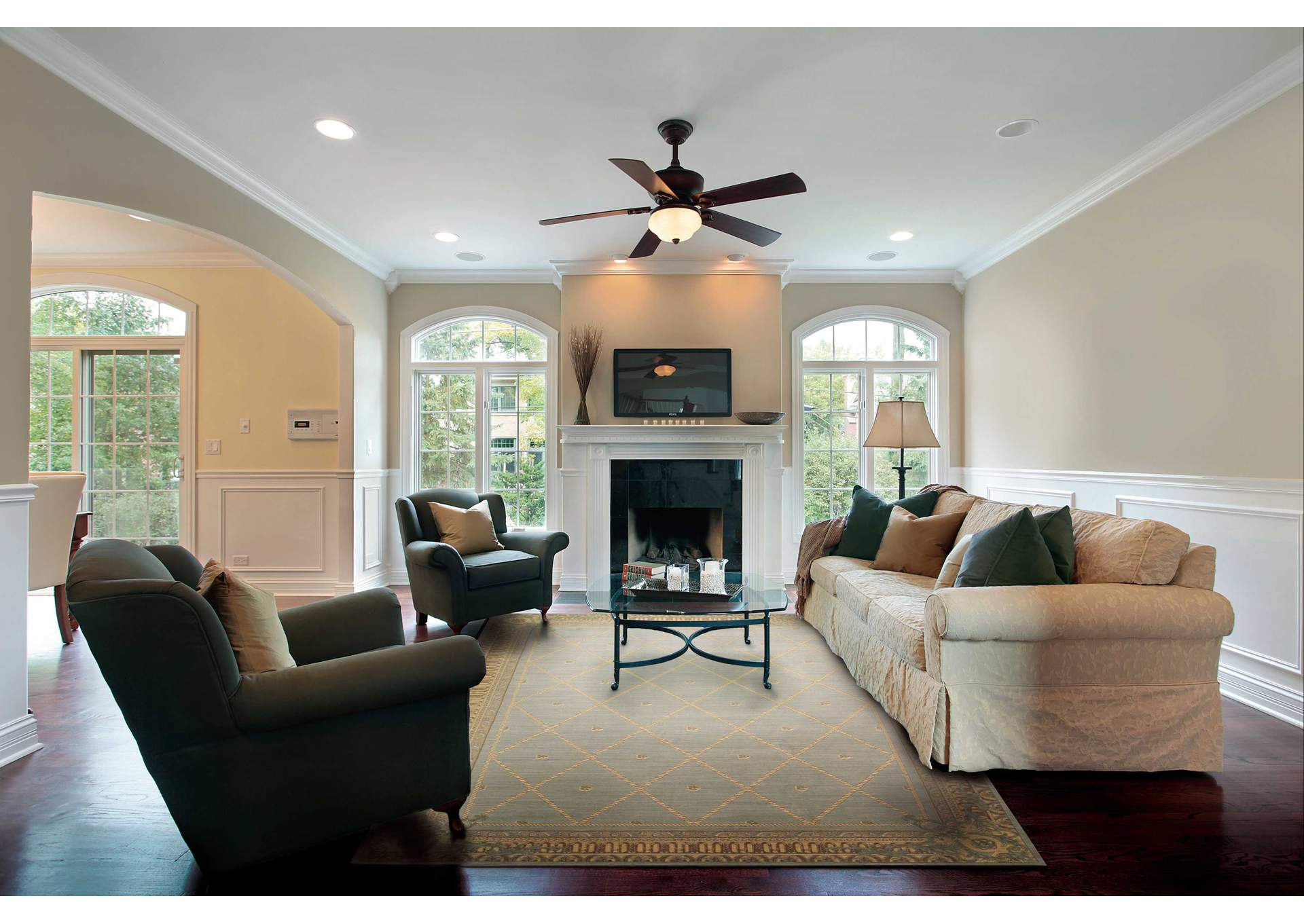 Nourison Ashton House AS03 Blue 8' Round Rug,Nourison