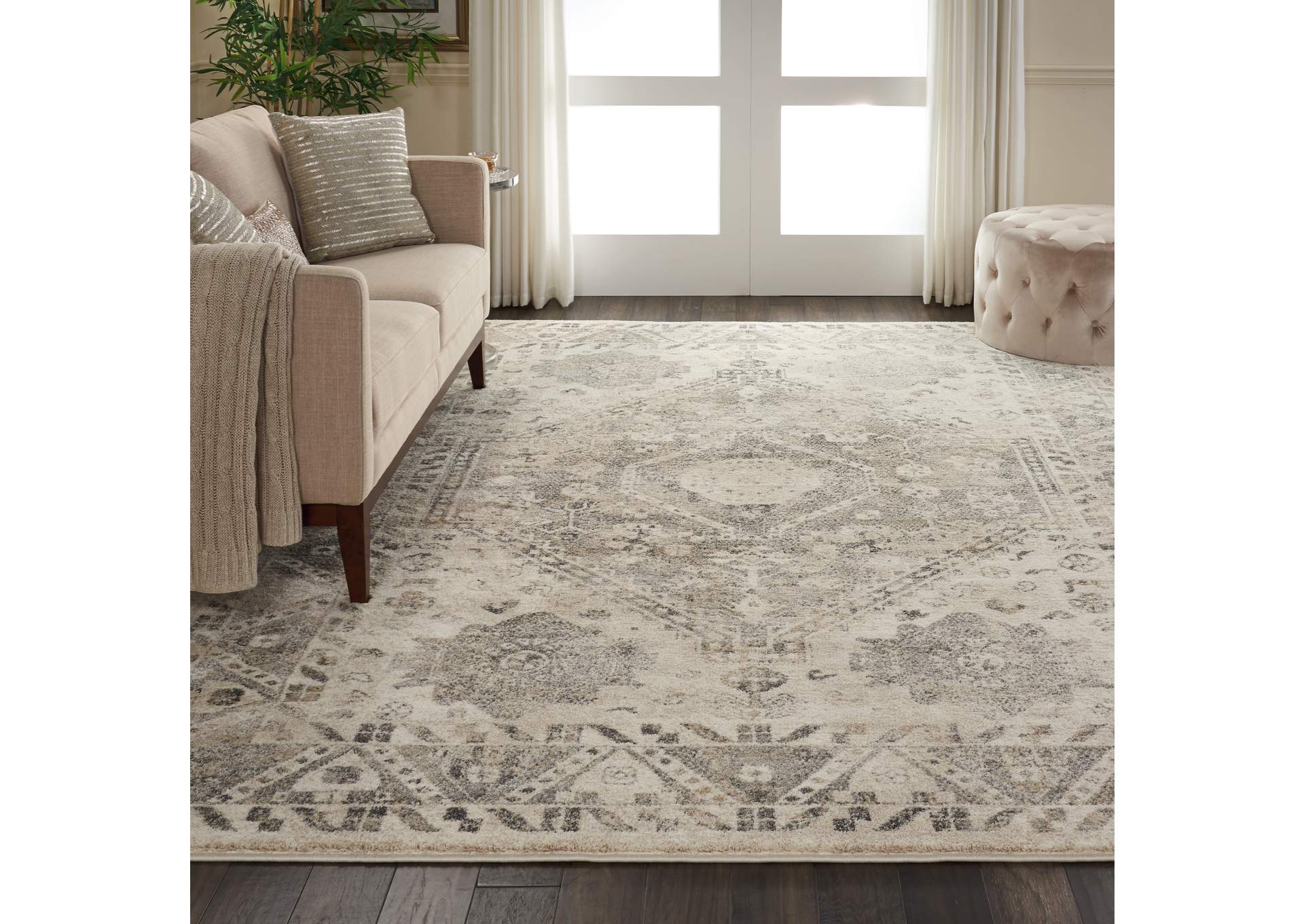 Nourison Fusion FSS11 Grey 8'x11' Oversized Plush Shag Rug,Nourison