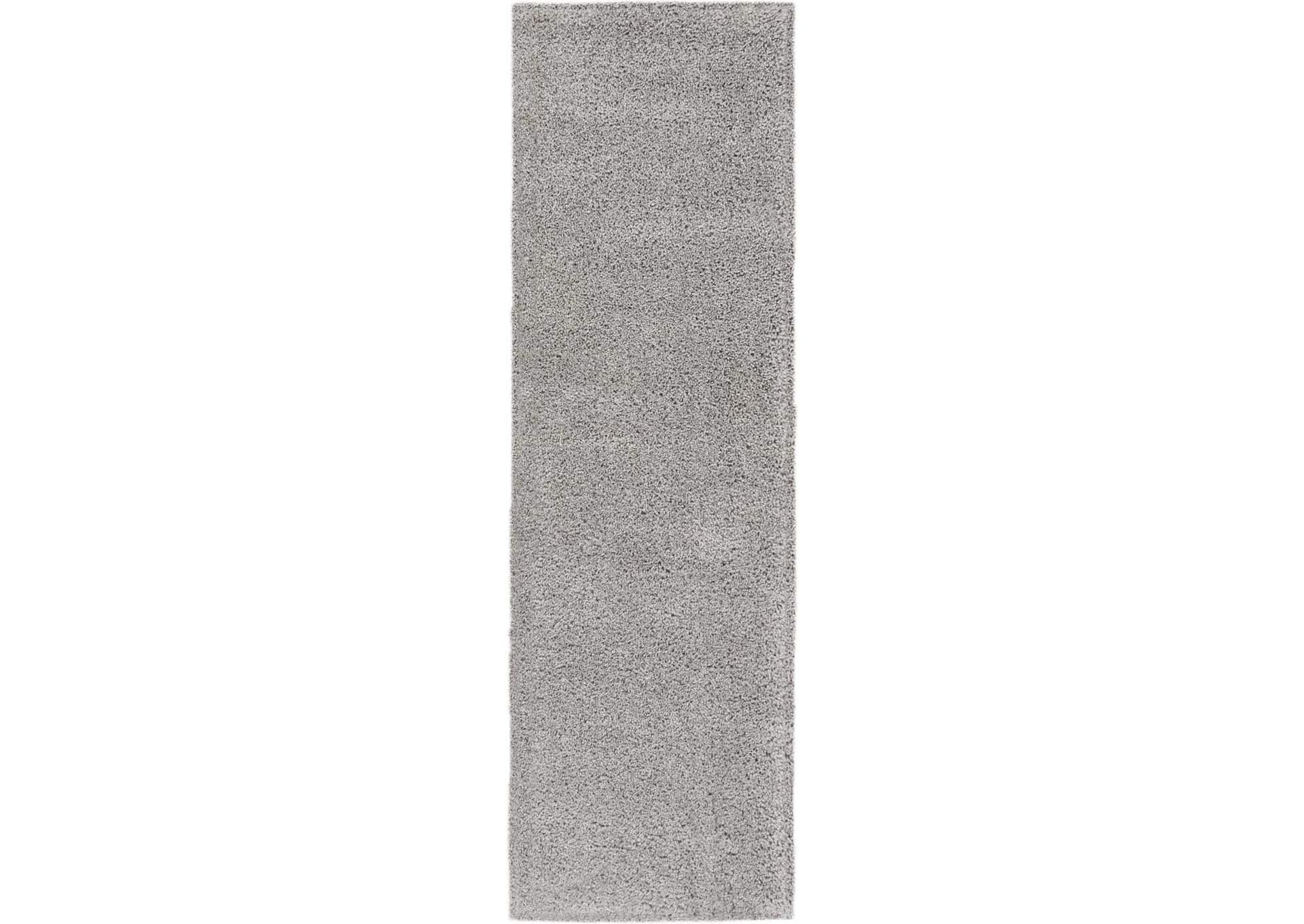 Nourison Malibu Shag MSG01 Grey 8' Runner Hallway Rug,Nourison
