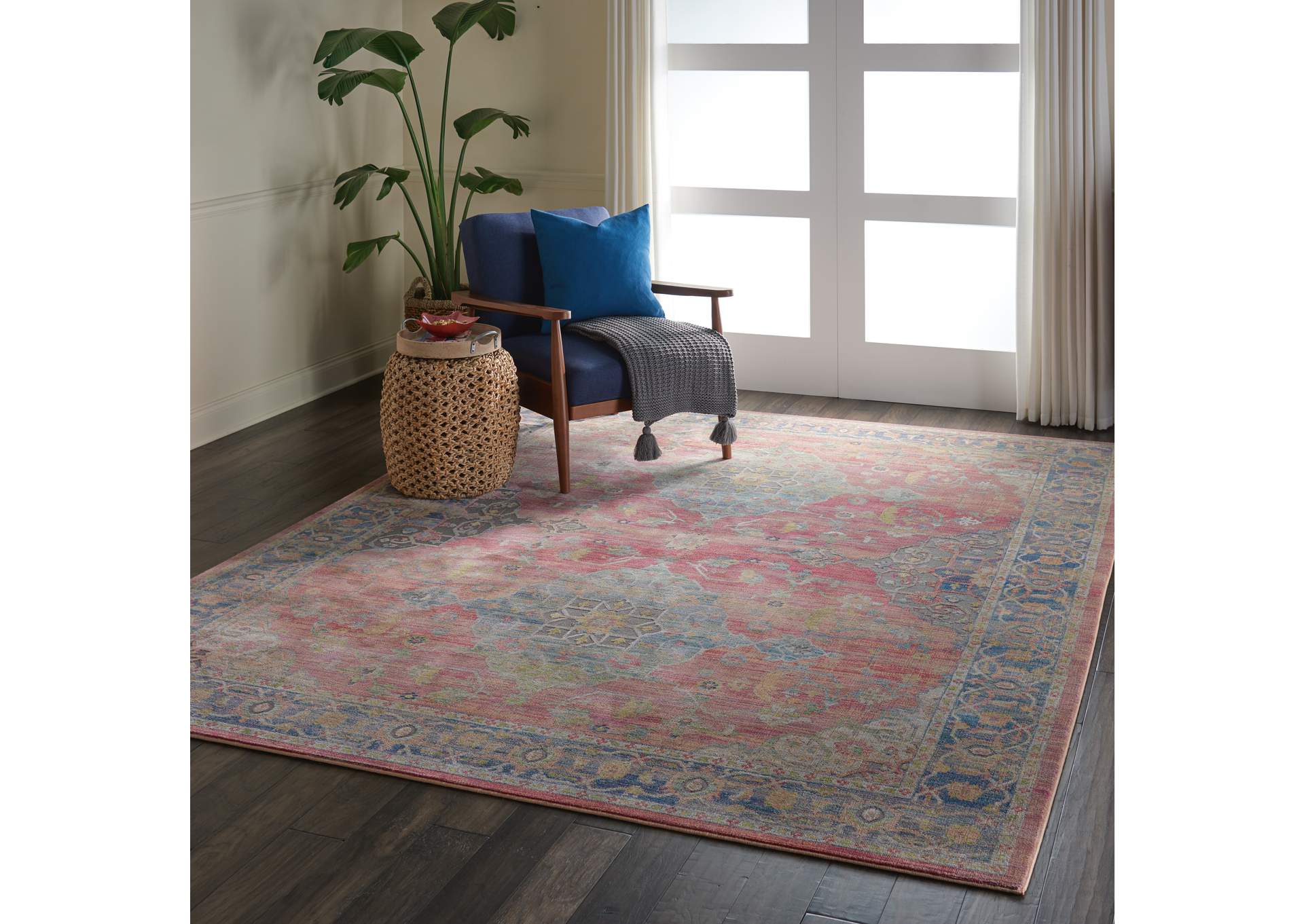 Nourison Ankara Global ANR01 Multicolor 9'x12' Oversized Low-pile Rug,Nourison