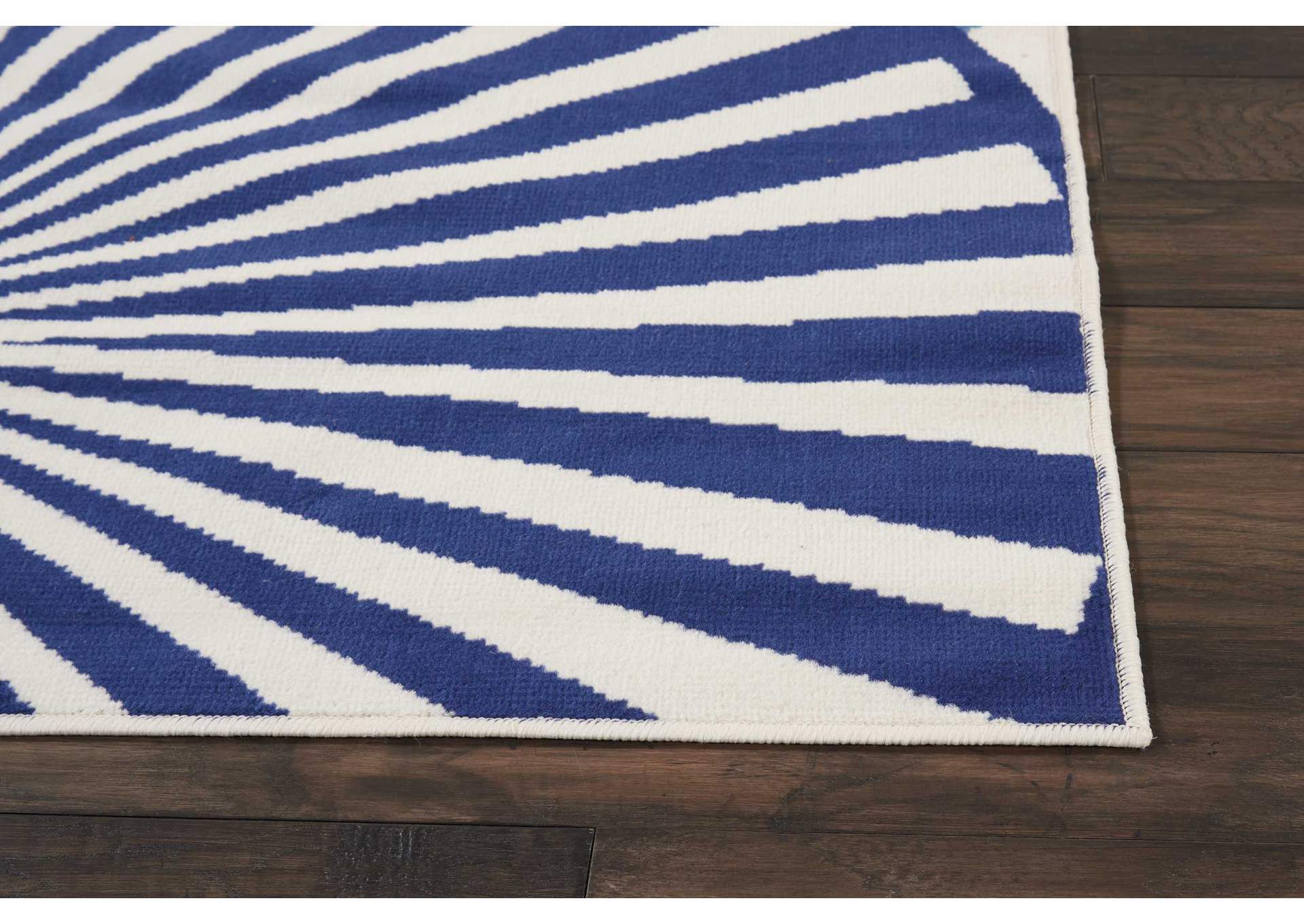 Nourison Grafix GRF20 White and Blue 8'x10' Large Rug,Nourison