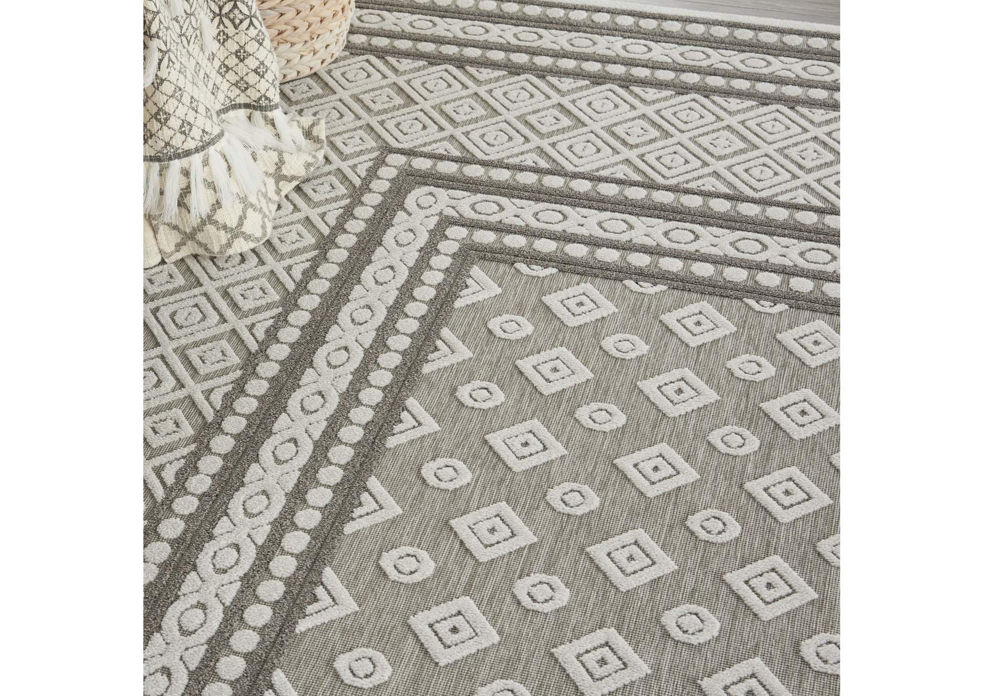 Nourison Key Largo 9'x12' Light Grey Area Rug,Nourison