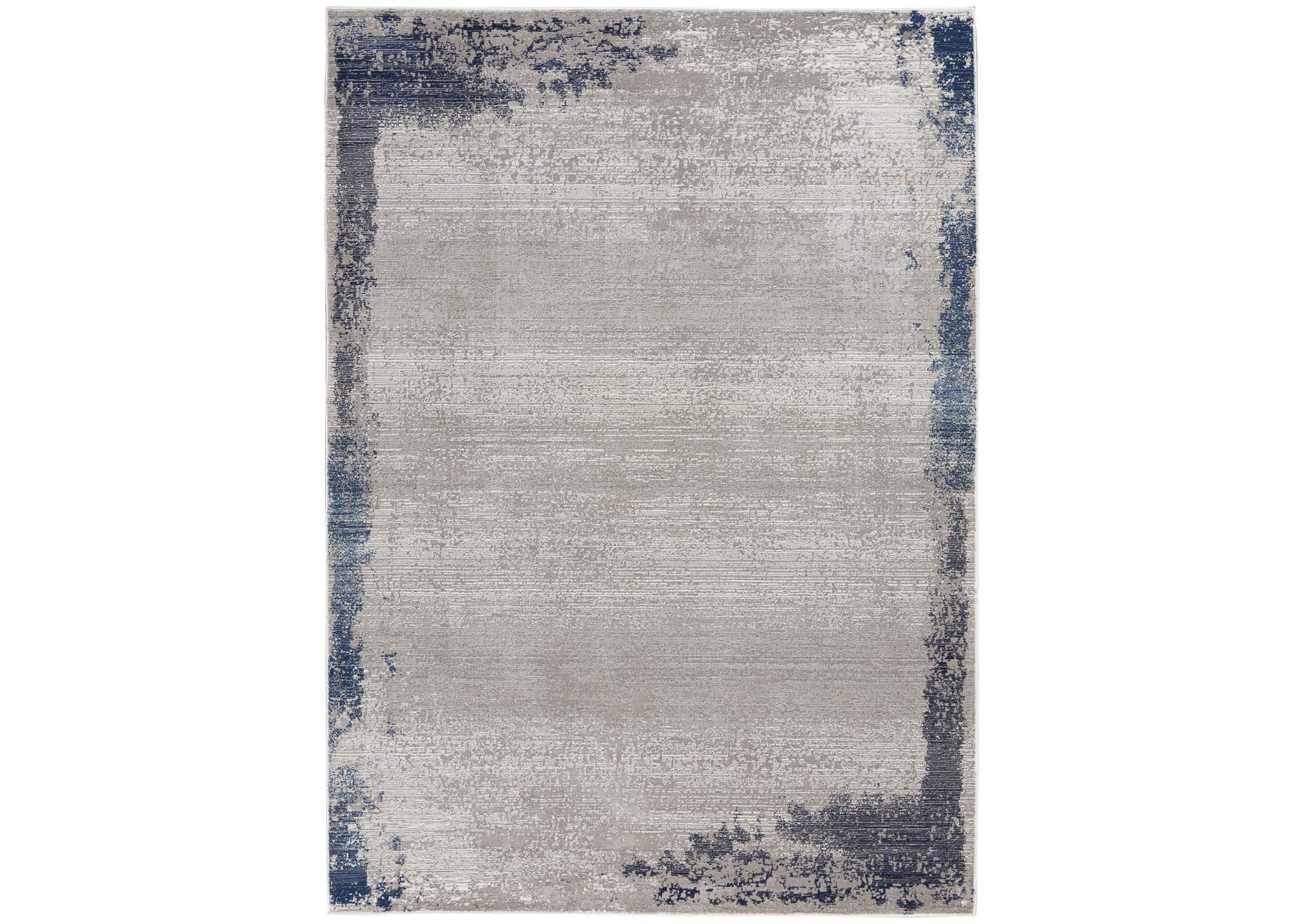 Nourison Etchings 5'3" x 7'3" Grey/Navy Artistic Area Rug,Nourison