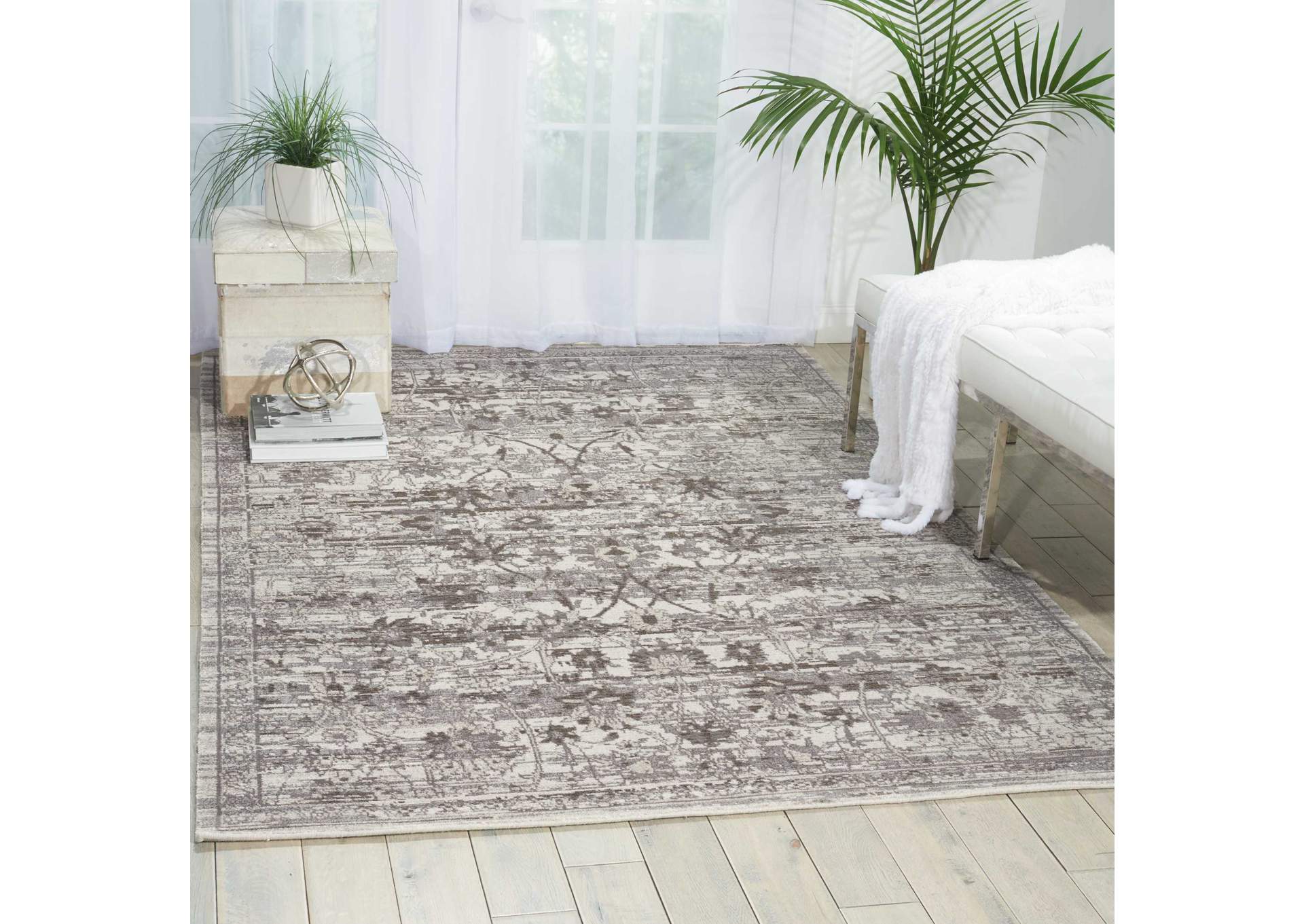 Nourison Twilight TWI01 Grey 8'x10' Large Rug,Nourison