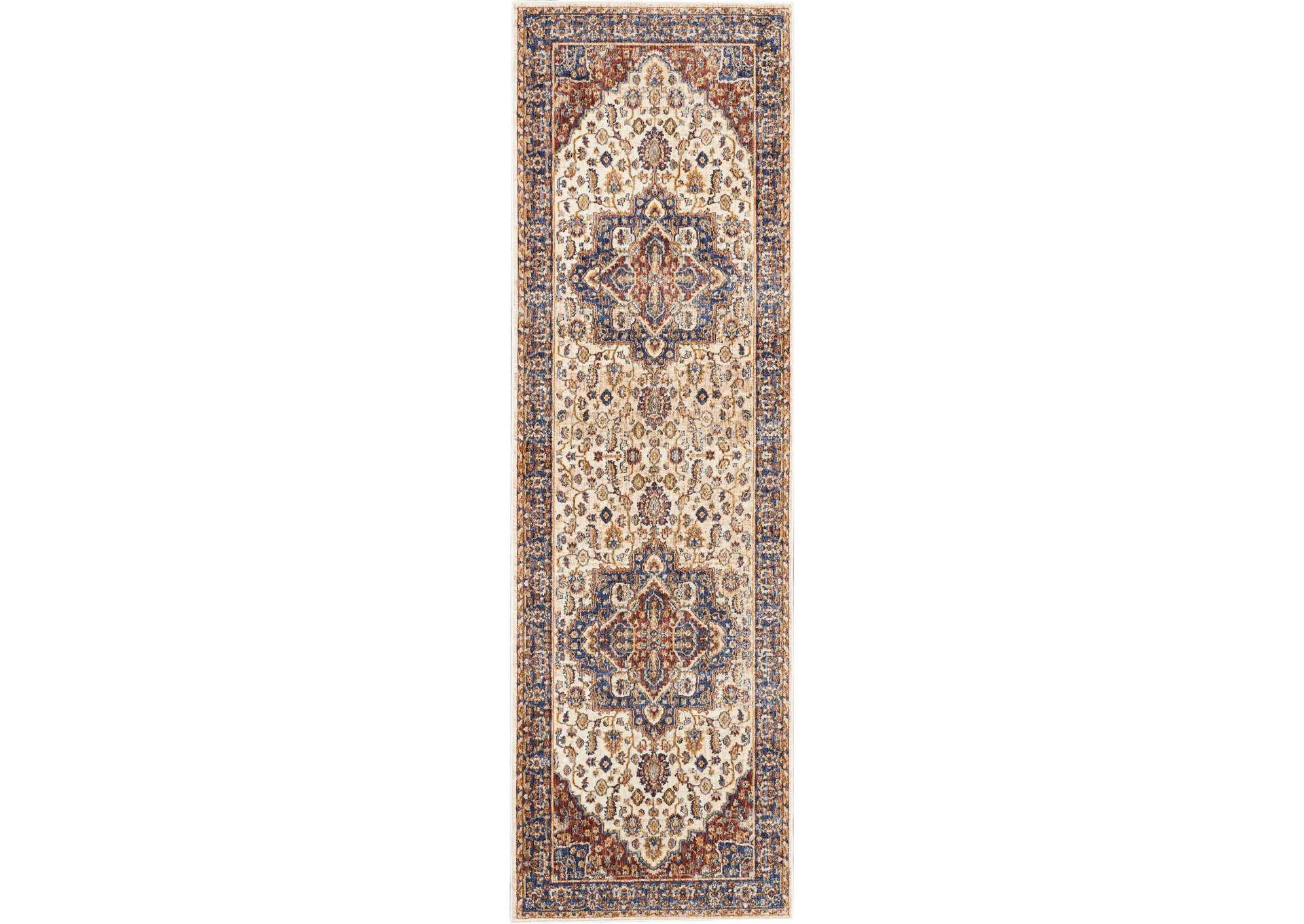 Nourison Lagos LAG01 Multicolor 8' Runner Low-pile Hallway Rug,Nourison