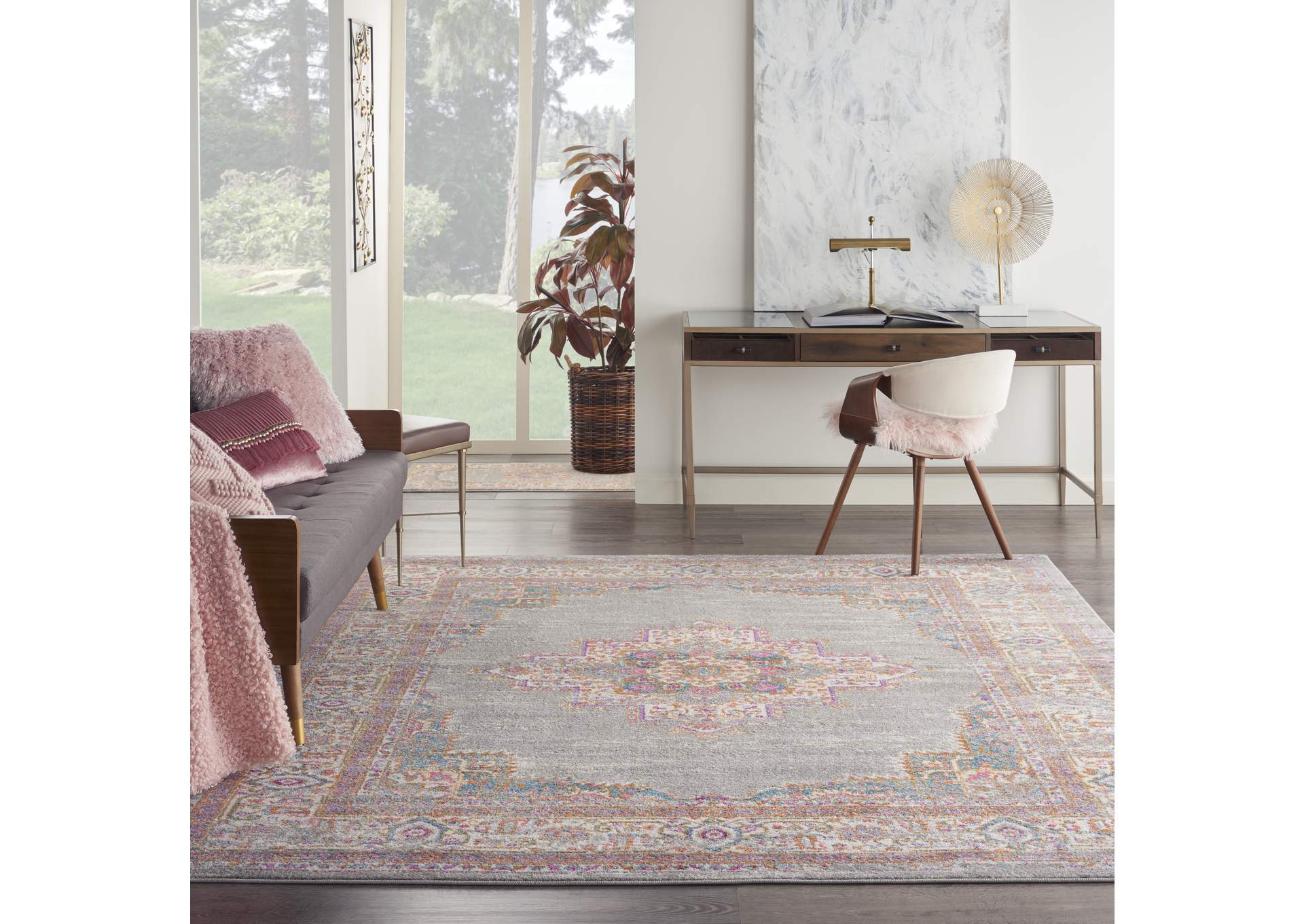 Nourison Passion PSN03 Grey 8'x10' Large Rug,Nourison