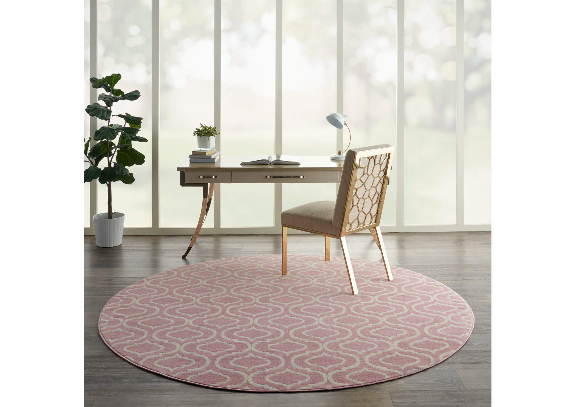 Nourison Jubilant 8' Round Pink Area Rug,Nourison