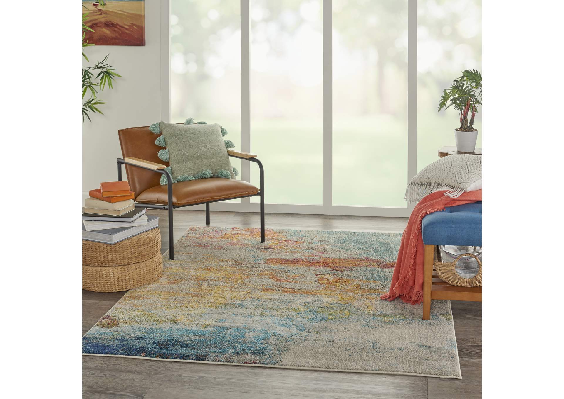 Nourison Celestial CES02 Multicolor 5'x7' Abstract Area Rug,Nourison