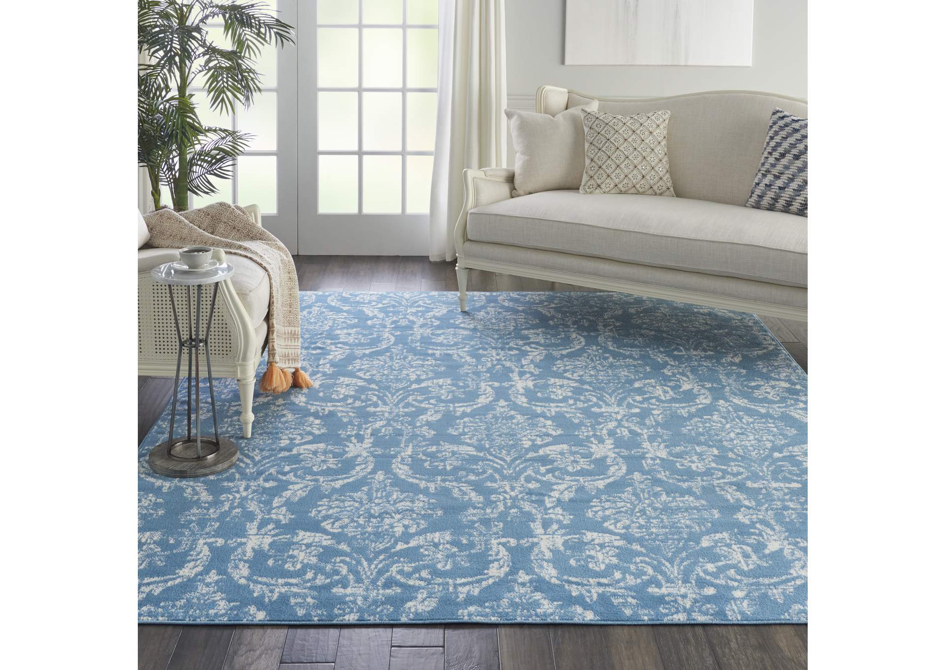 Nourison Jubilant JUB09 Blue 8'x10' Large Low-pile Rug,Nourison
