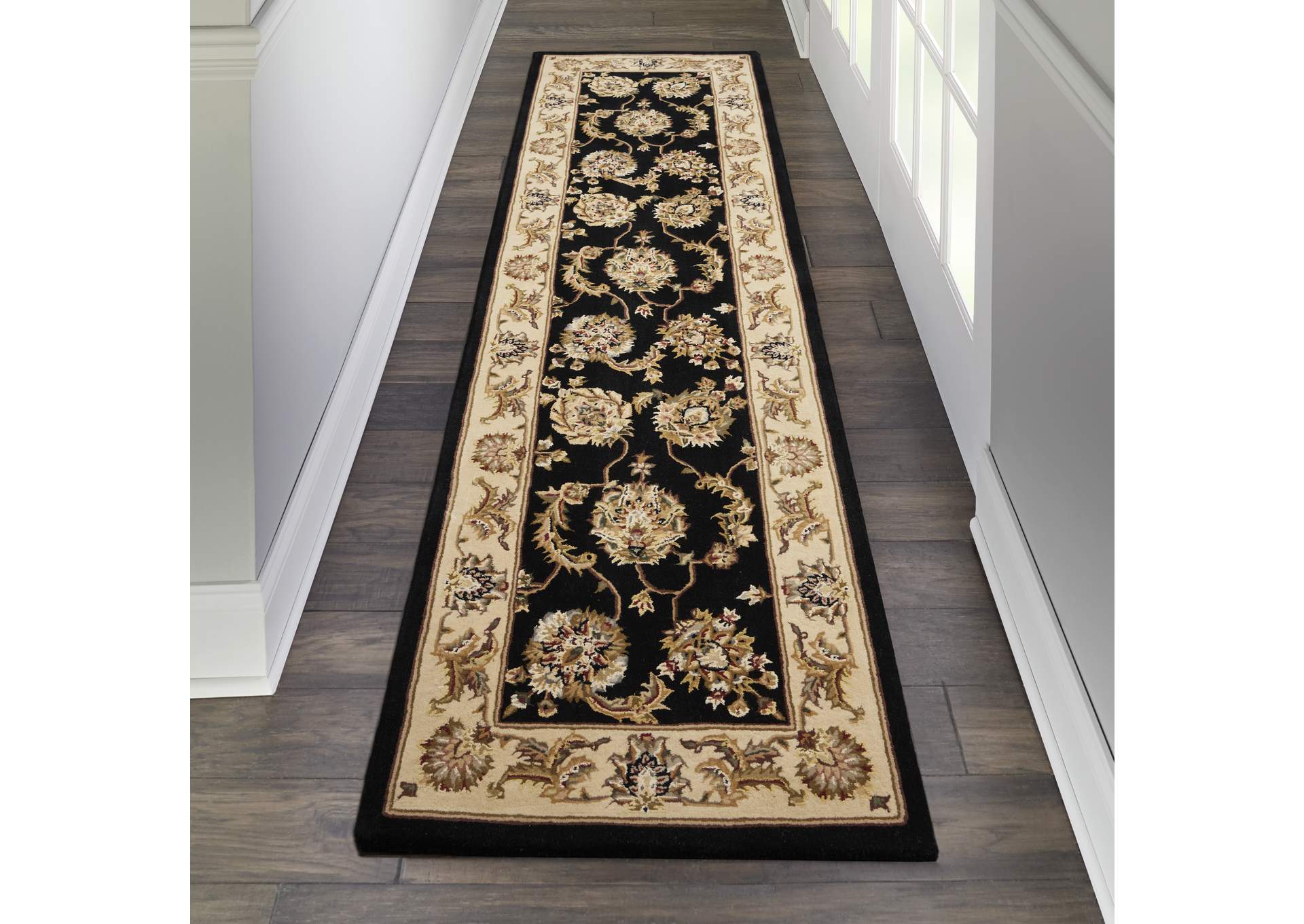 Nourison 2000 8' Runner Black Area Rug,Nourison