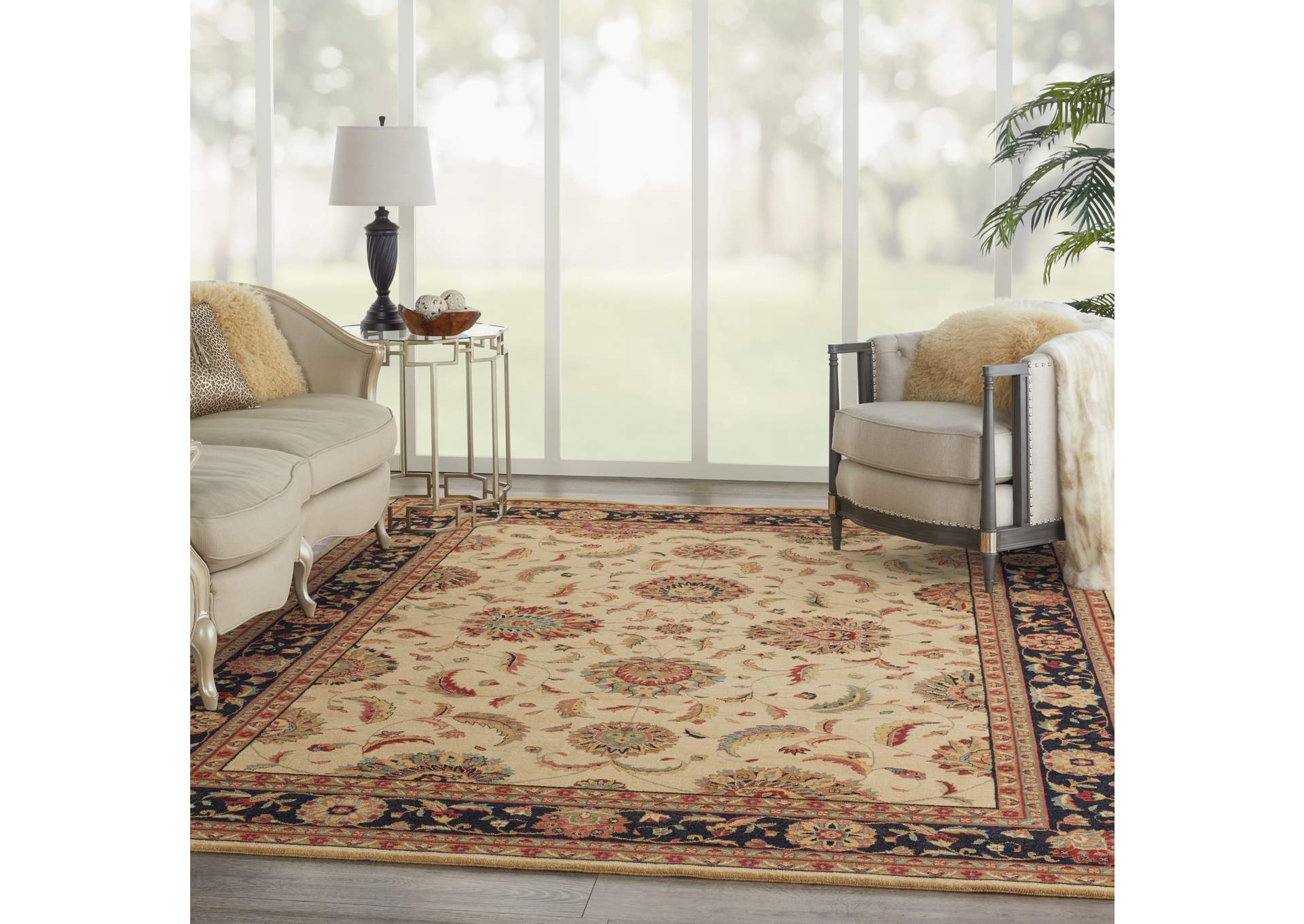 Nourison Living Treasures LI04 Beige Multicolor 8'x11' Rug,Nourison