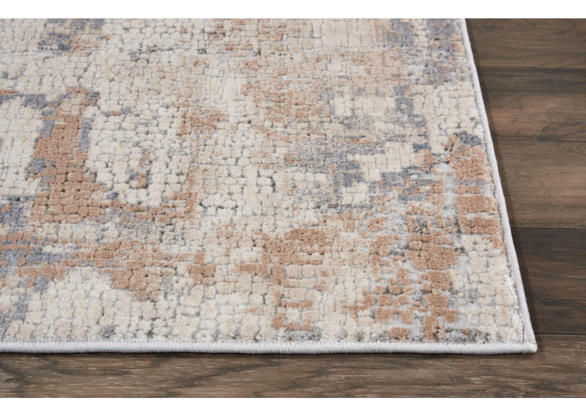 Nourison Rustic Textures RUS06 Beige and Grey 8' Runner Hallway Rug,Nourison