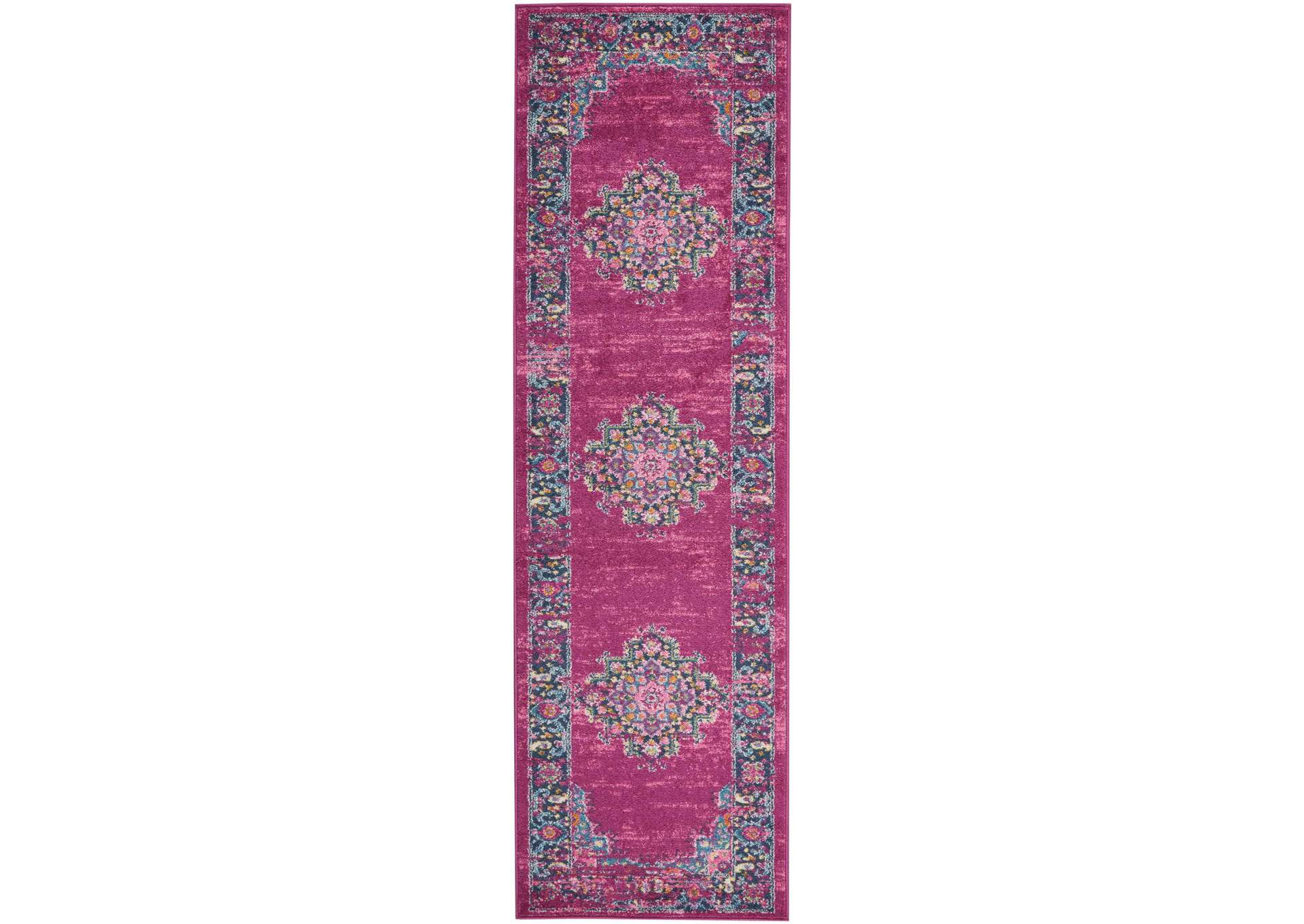 Nourison Passion PSN03 Pink 8' Runner Hallway Rug,Nourison