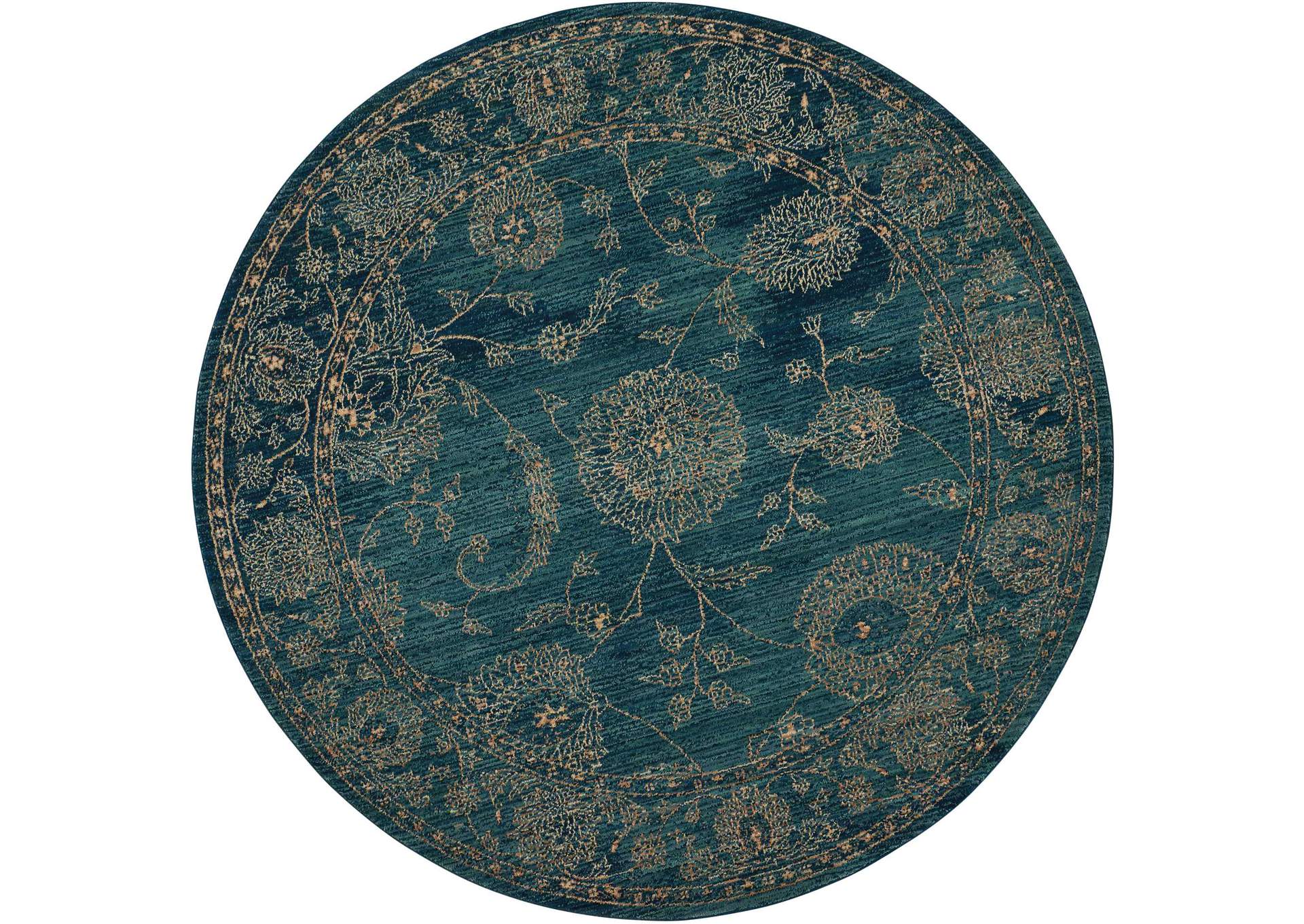 Nourison 2020 NR202 Teal 8' Round Area Rug,Nourison