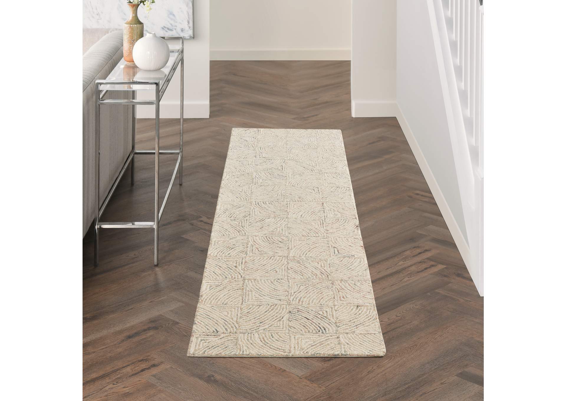 Nourison Interlock 8' Runner Area Rug,Nourison