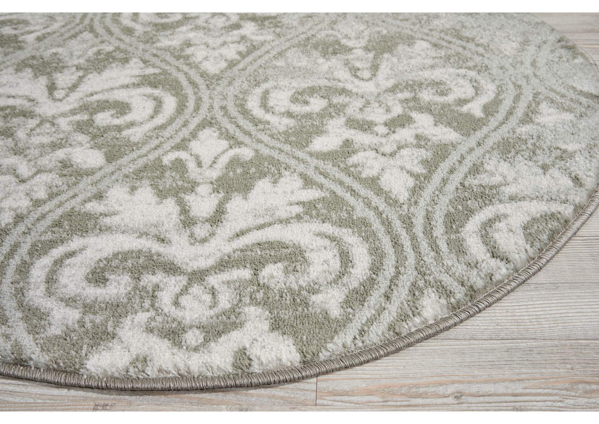 Nourison Euphoria EUP06 Grey 3' Round Area Rug,Nourison