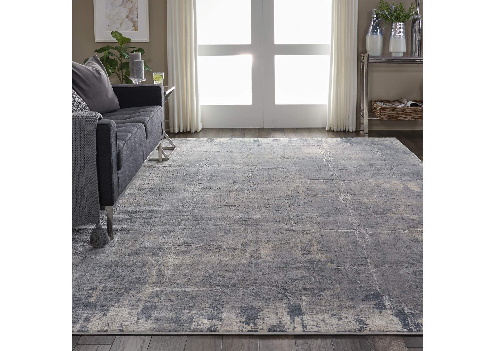 Nourison Rustic Textures RUS06 Grey and Beige 8'x11' Oversized Rug,Nourison