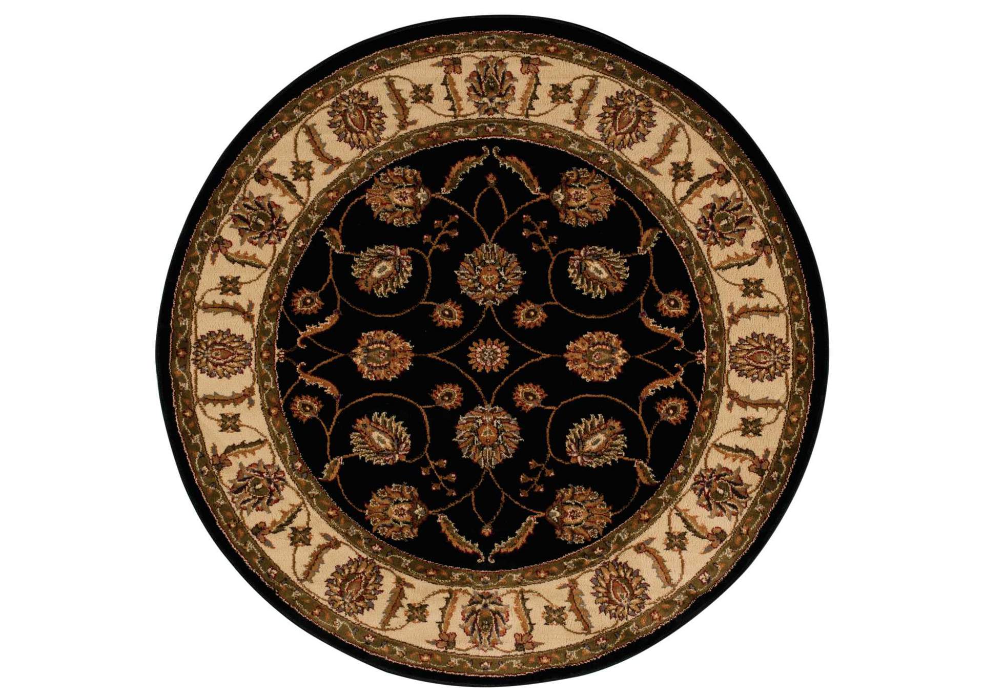 Nourison Paramount PAR09 Black 5' Round Area Rug,Nourison