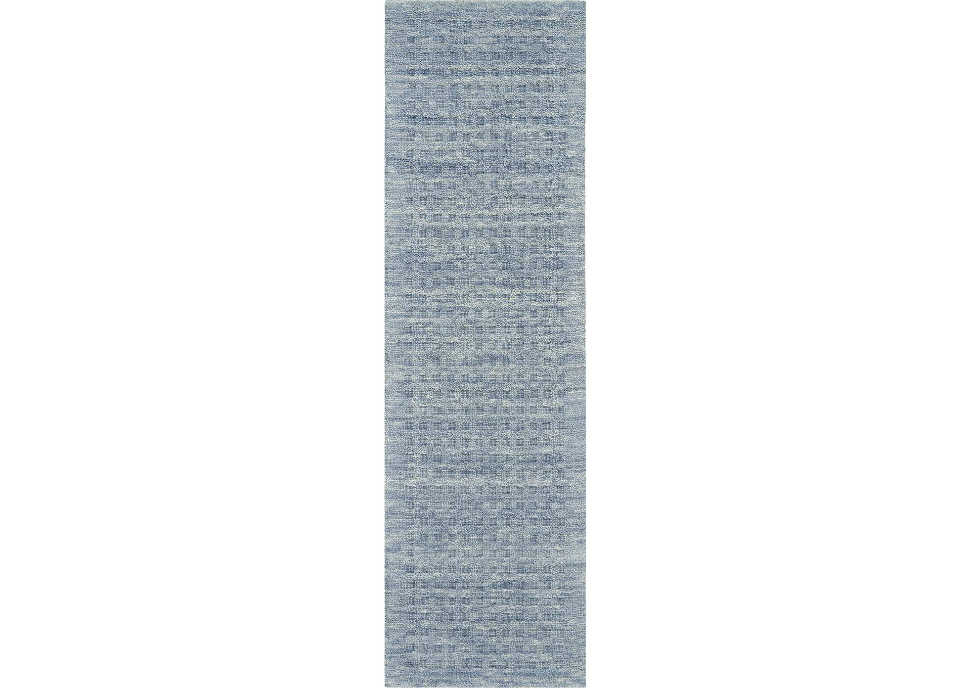 Nourison Marana MNN01 Blue 8' Runner Wool Hallway Rug,Nourison