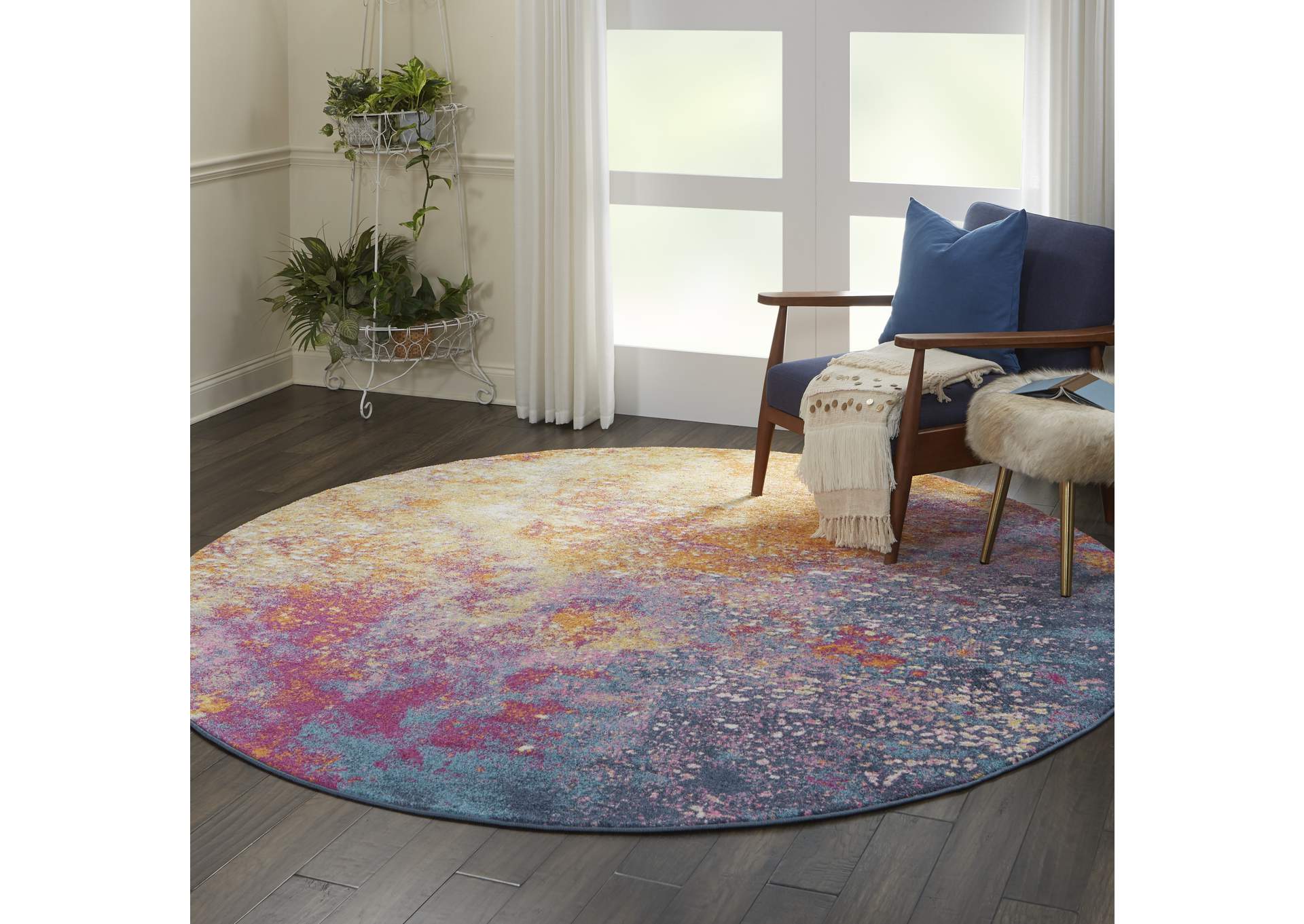 Nourison Passion PSN10 Multicolor 8' Round Large Rug,Nourison