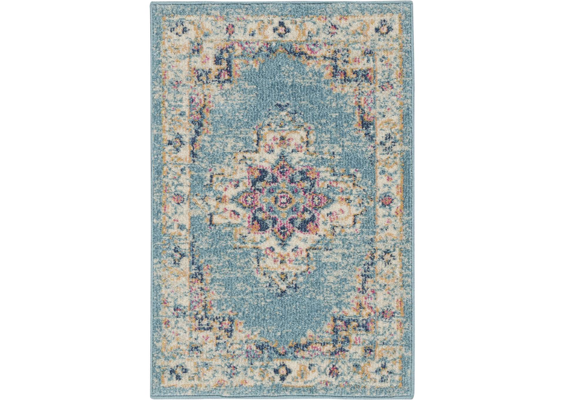 Nourison Passion 2' x 3' Ivory Light Blue Area Rug,Nourison