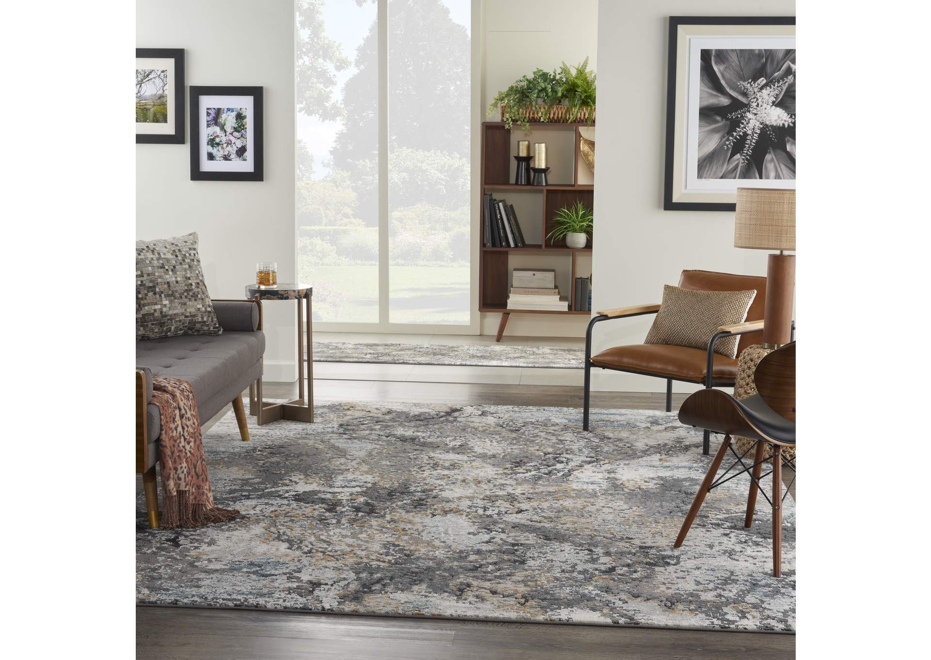 Nourison Tangra 8'x10' Grey Multi Area Rug,Nourison
