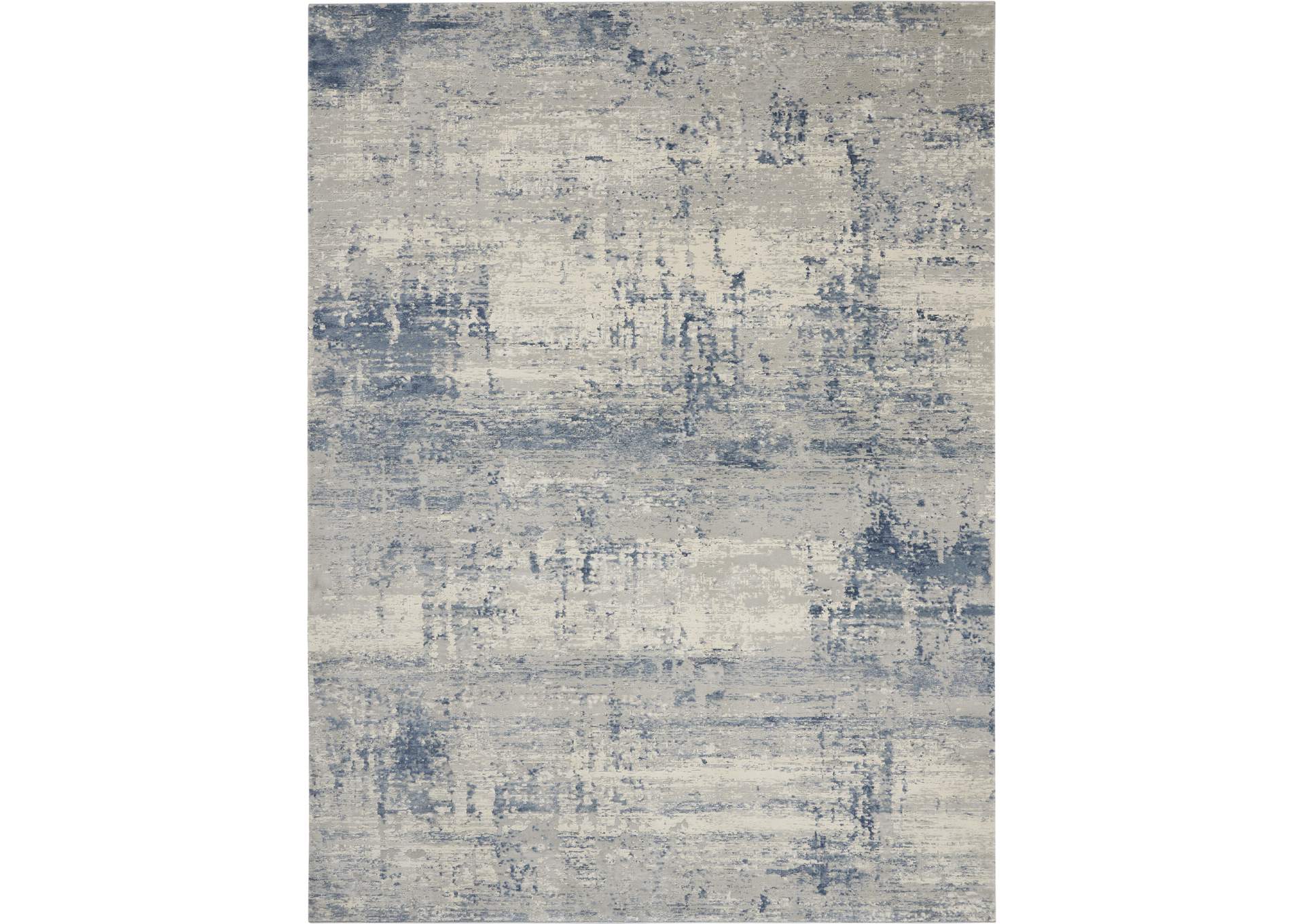 Nourison Rustic Textures RUS10 Blue and Grey 8'x11' Large Rug,Nourison