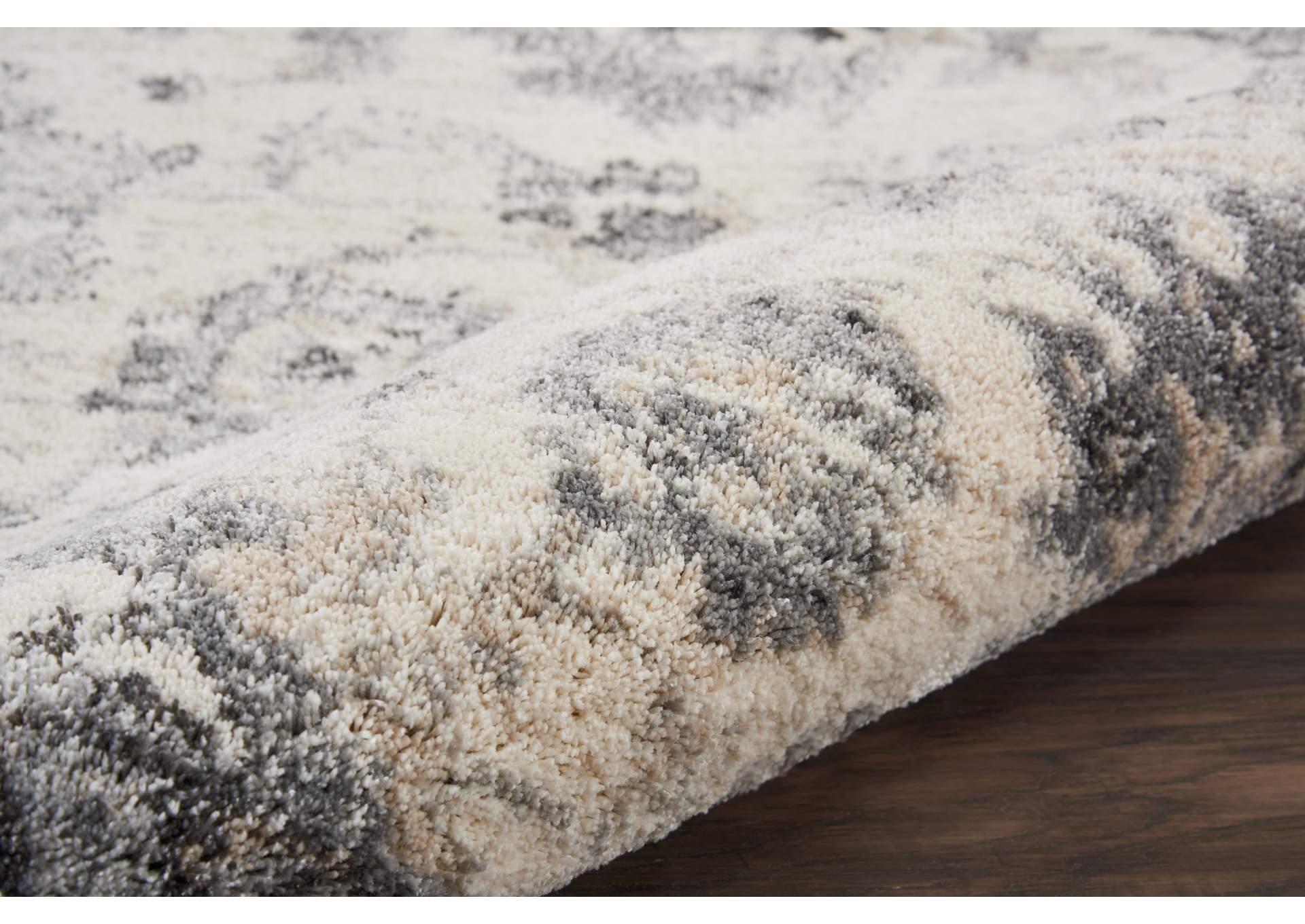 Nourison Fusion FSS15 Cream and Grey 5'x7' Vintage Area Rug,Nourison