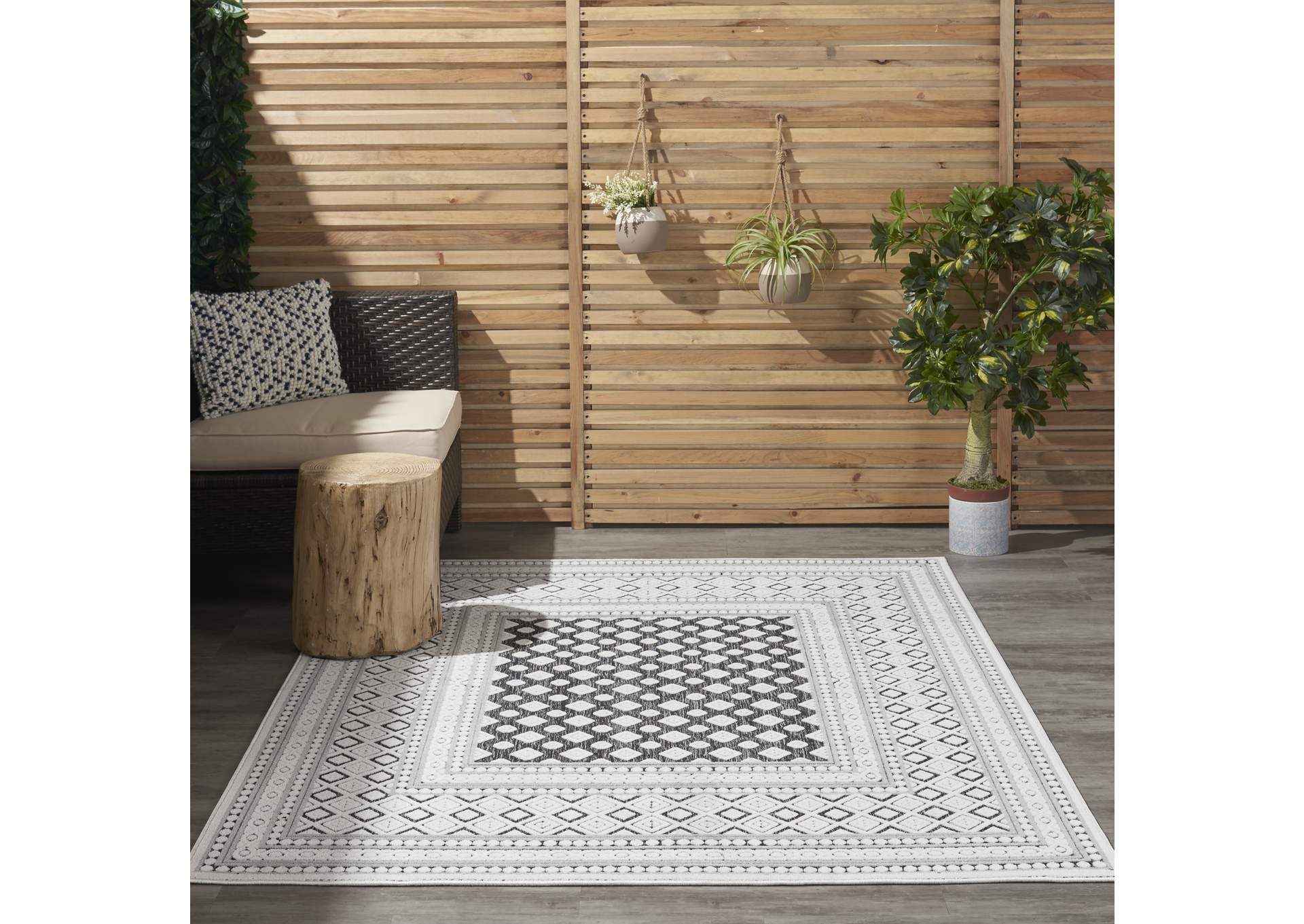 Nourison Key Largo 5'x7' Dark Grey Area Rug,Nourison