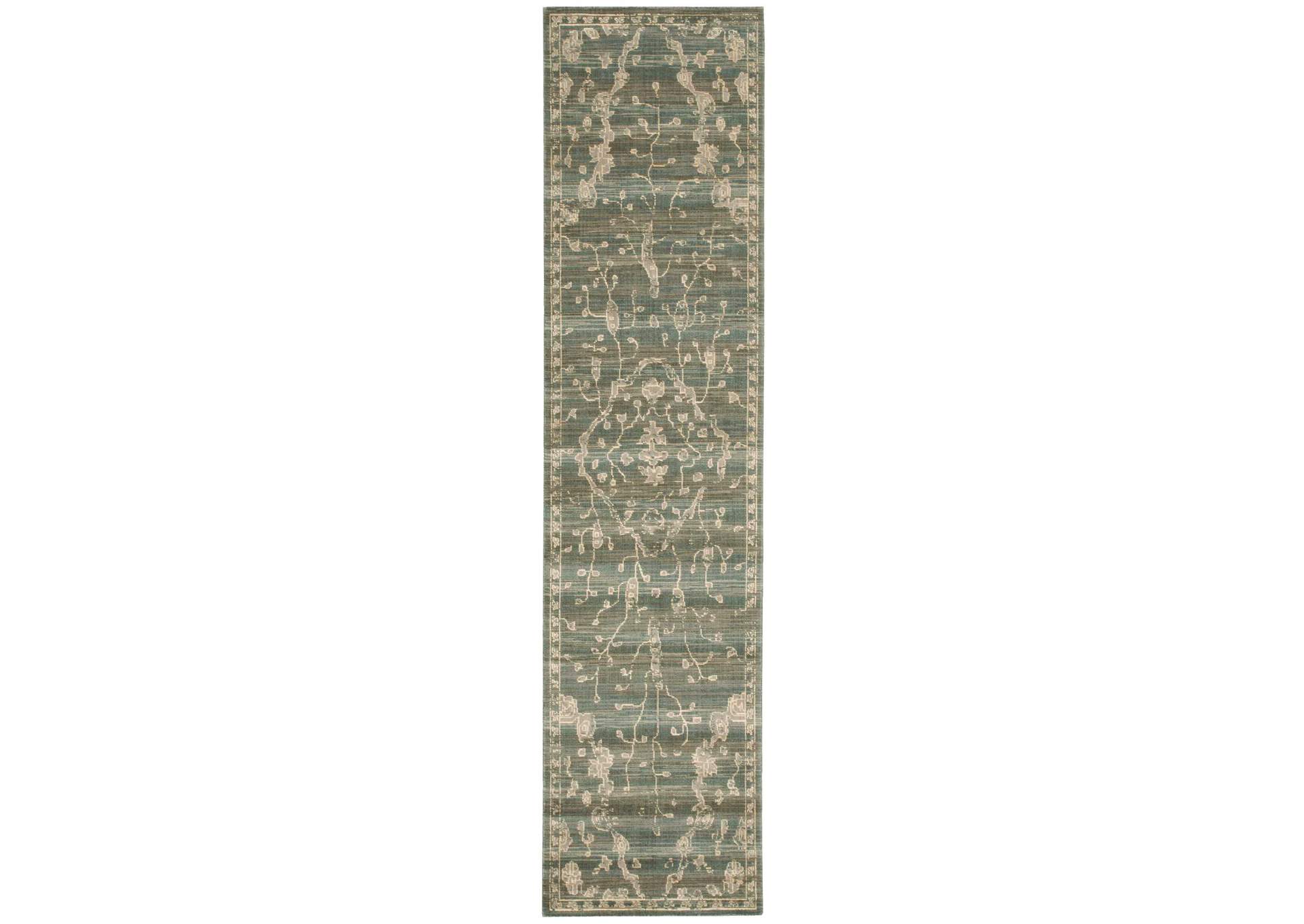 Nourison Silk Elements SKE30 Blue 10' Runner Hallway Rug,Nourison