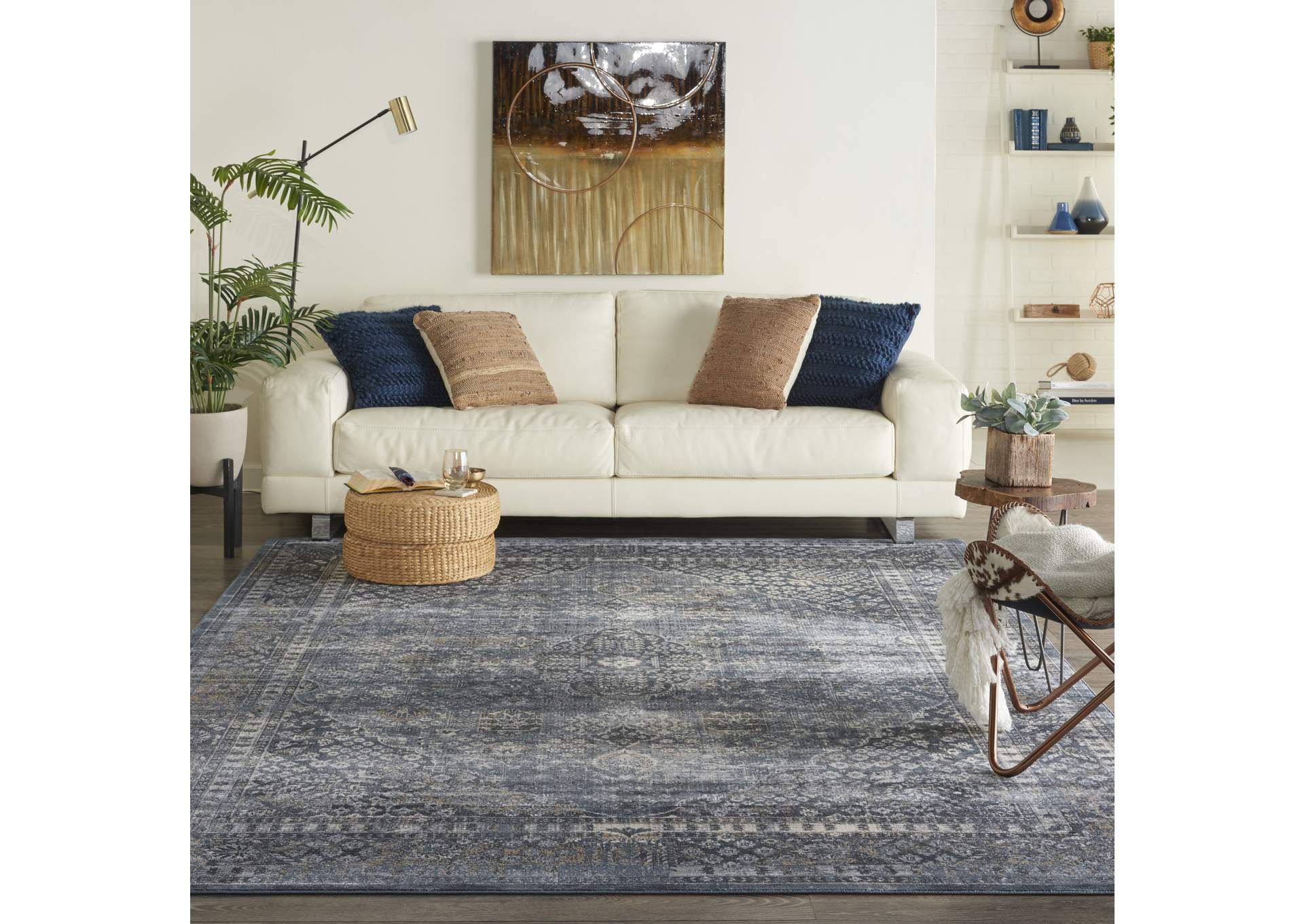 kathy ireland Home Malta MAI01 Dark Blue 8'x11' Rug,Nourison