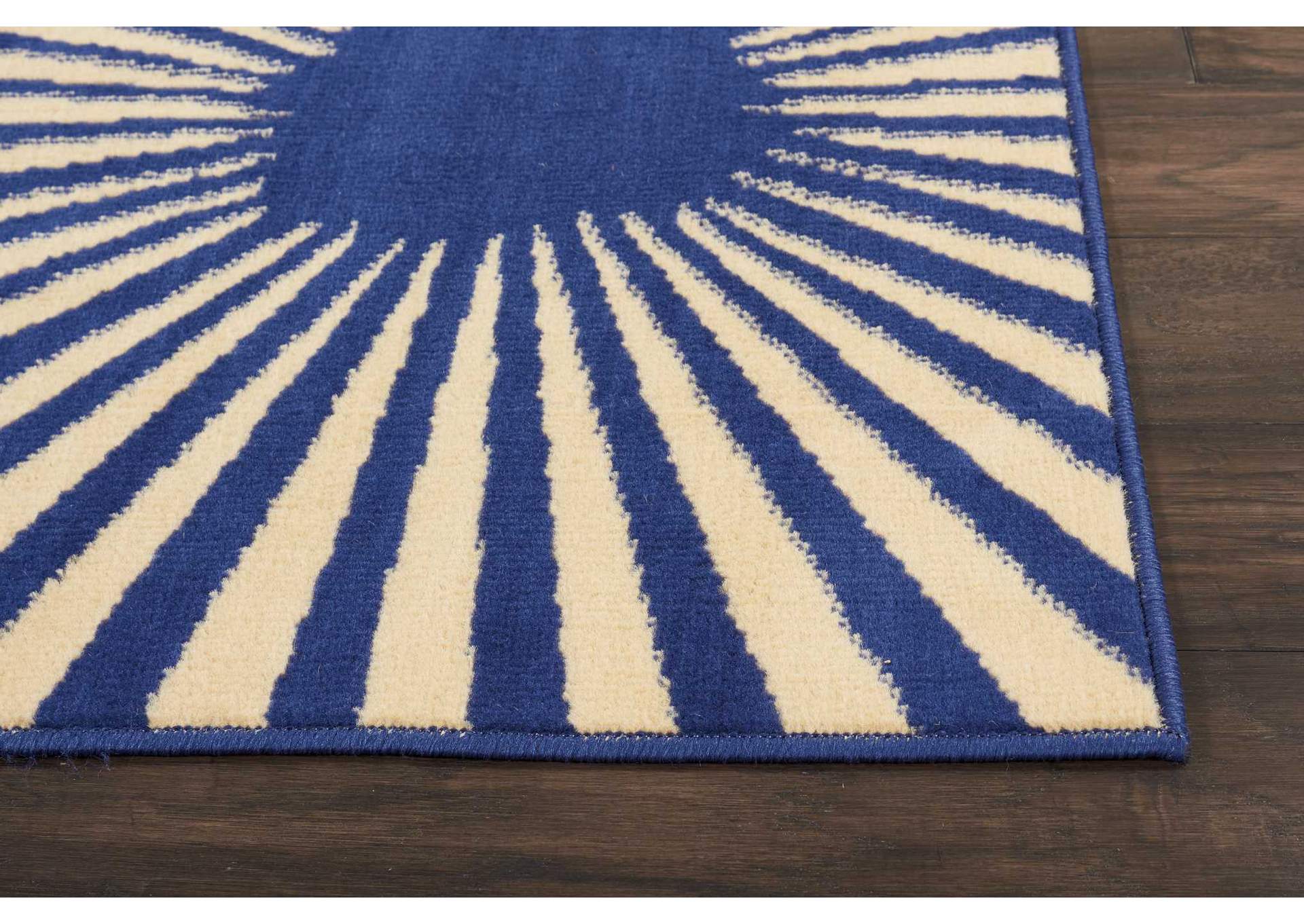 Nourison Grafix GRF20 Navy and Cream White 8'x10' Large Rug,Nourison